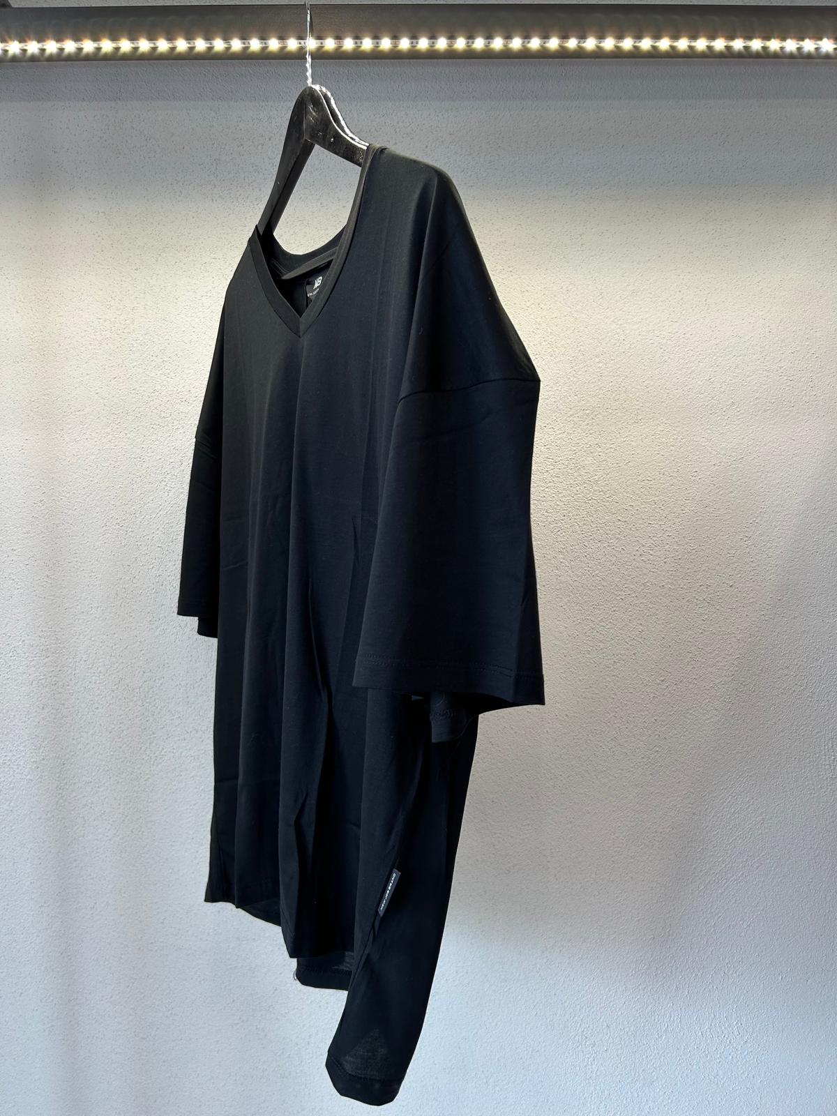 T SHIRT CROP SCOLLO A V IN FILO DI SCOZIA - 1162