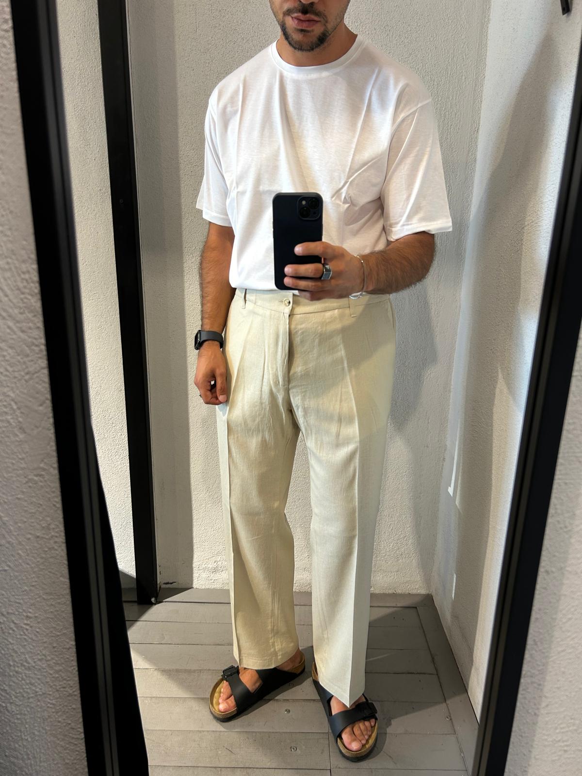 PANTALONE HALF TEX LINO - 1718