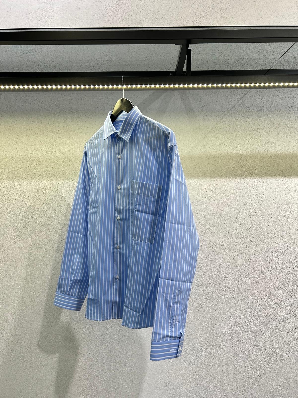 CAMICIA RIGATA OVERSIZE IN COTONE - 1521