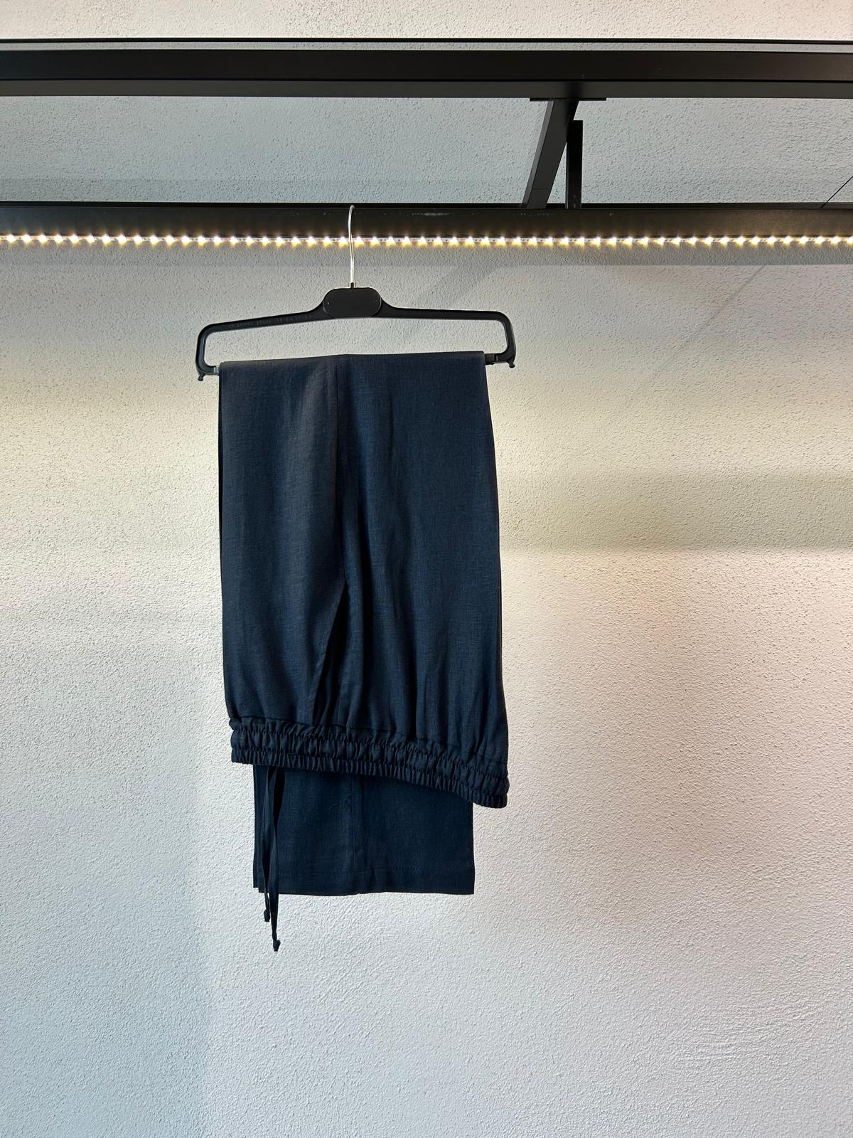 JOGGER FONDO COMODO IN MISTO LINO - 1717