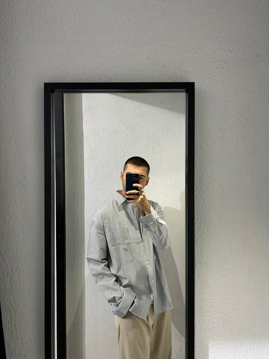 CAMICIA RIGATA OVERSIZE IN COTONE - 1522