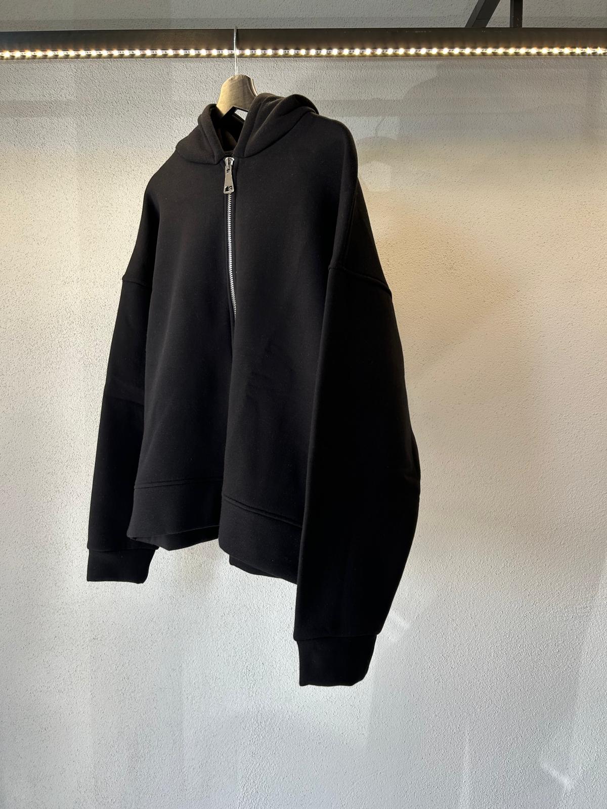 FELPA OVERSIZE CON ZIP E CAPPUCCIO - 1233