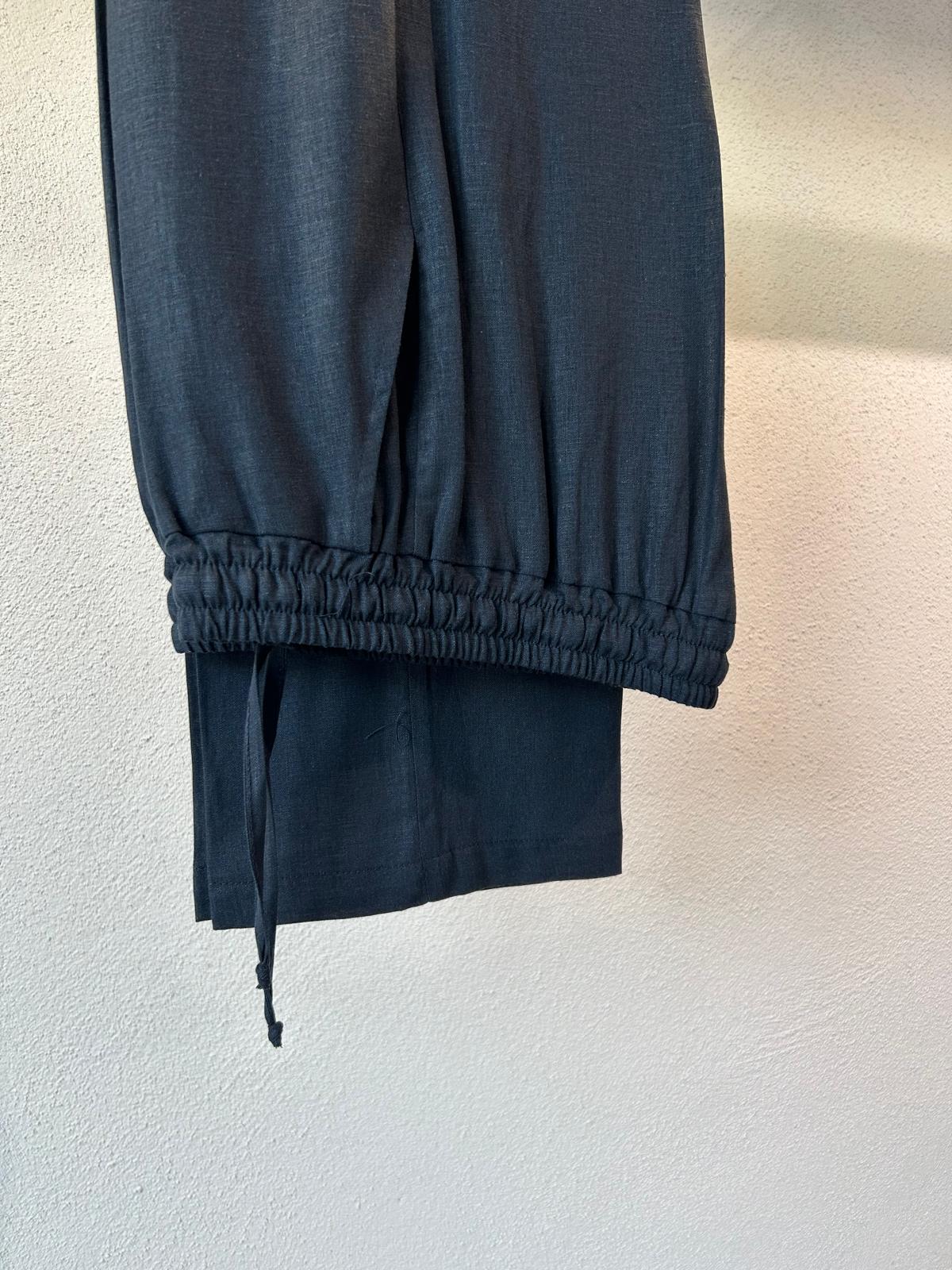JOGGER FONDO COMODO IN MISTO LINO - 1717