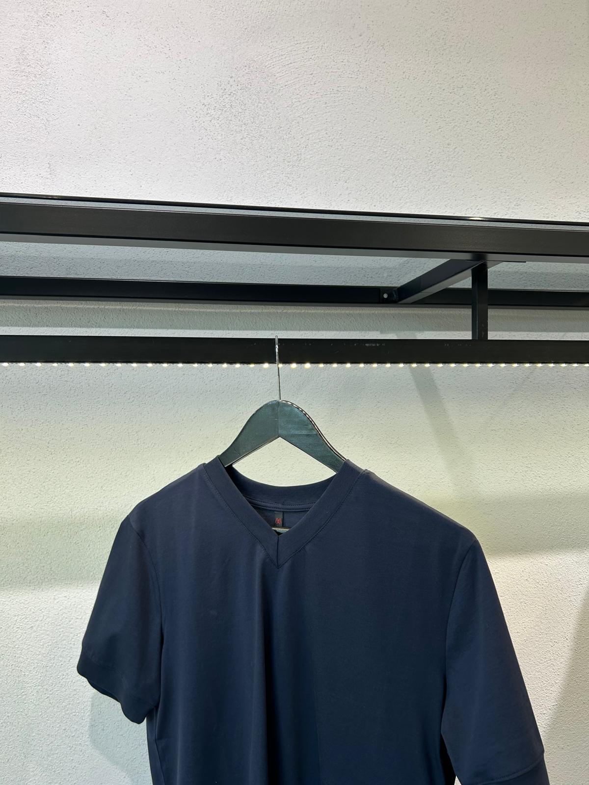 T SHIRT IN FILO DI SCOZIA SCOLLO A V - 1361