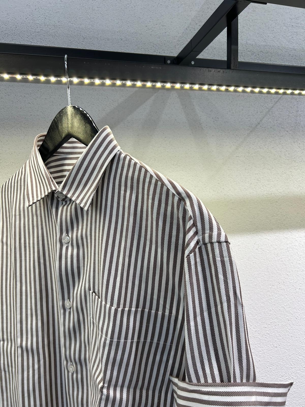 CAMICIA RIGATA OVERSIZE IN COTONE - 1523