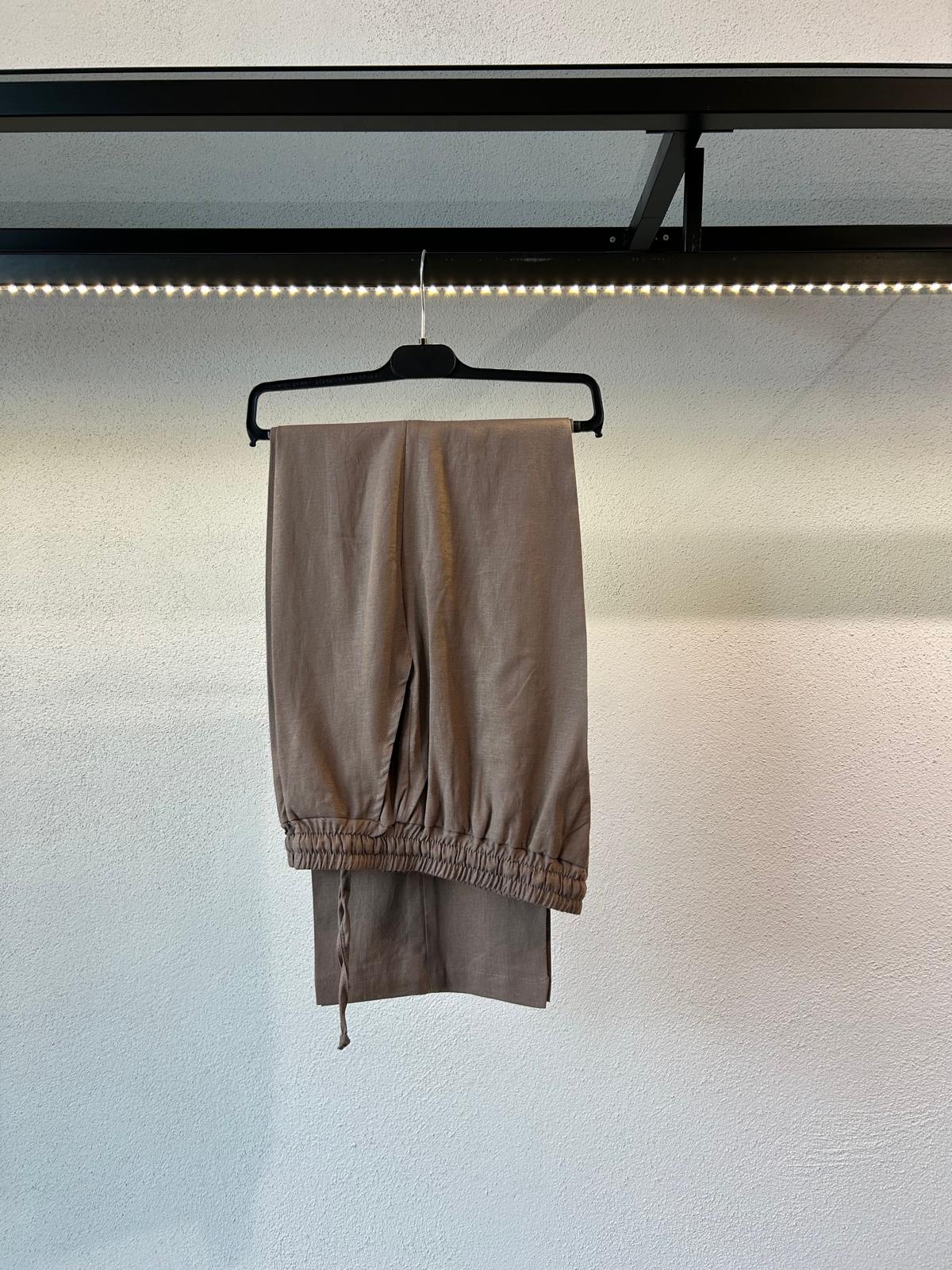 JOGGER FONDO COMODO IN MISTO LINO - 1717