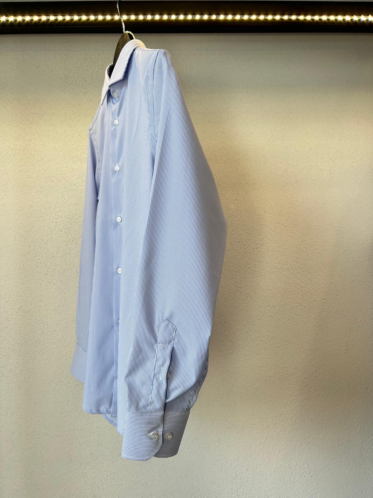CAMICIA CLASSICA IN COTONE RIGA STRETTA - 1075