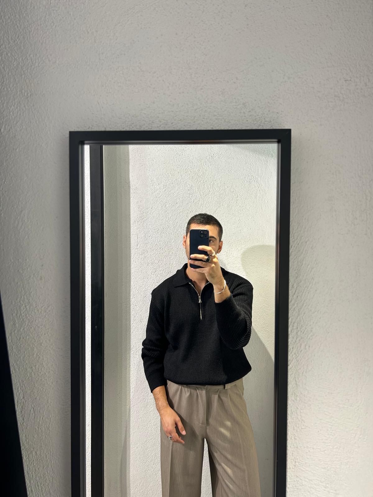 POLO MISTO LANA CON ZIP - 1542