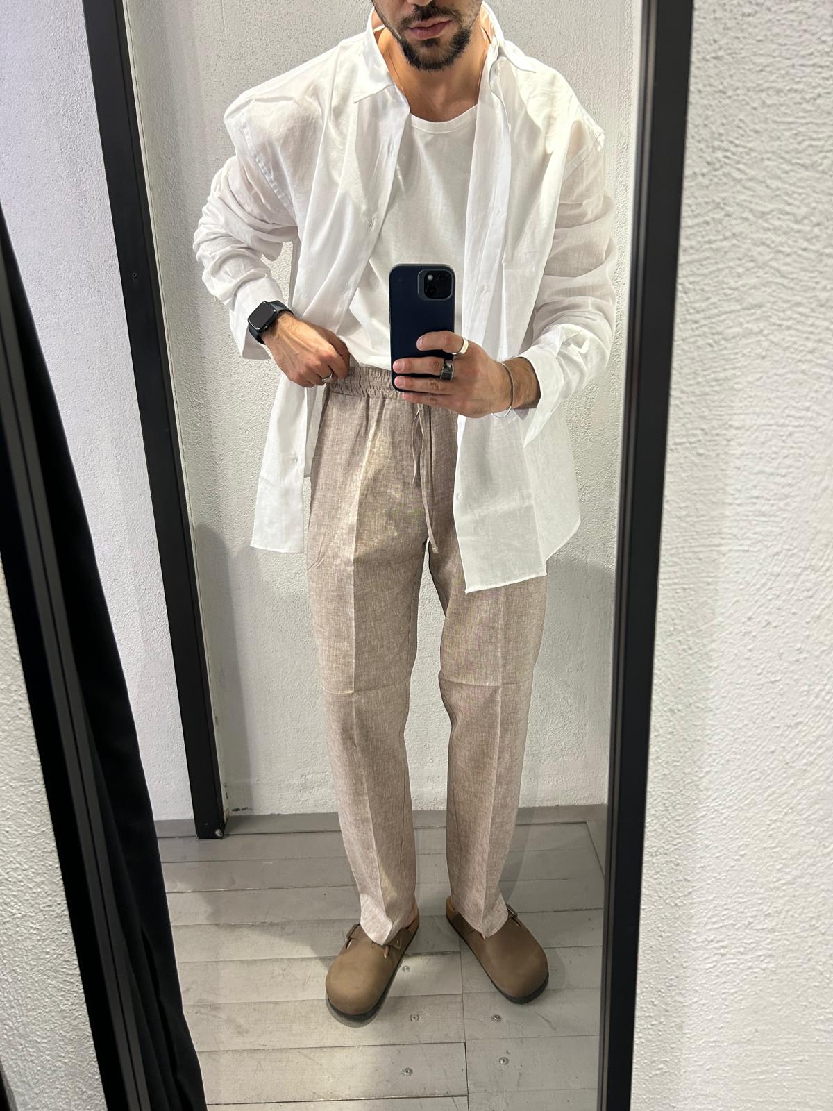 PANTALACCIO IN LINO ORIA - 1150
