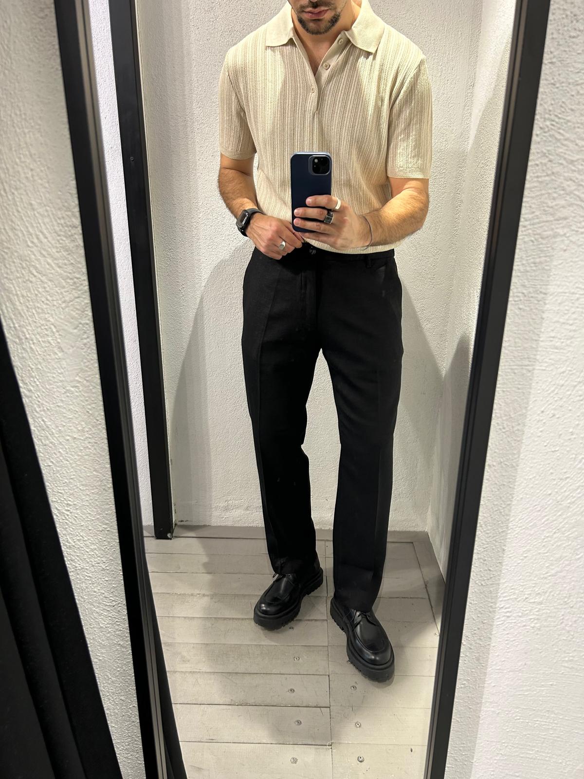 PANTALONE MAPPAMONDO IN MISTO LINO  - 1108