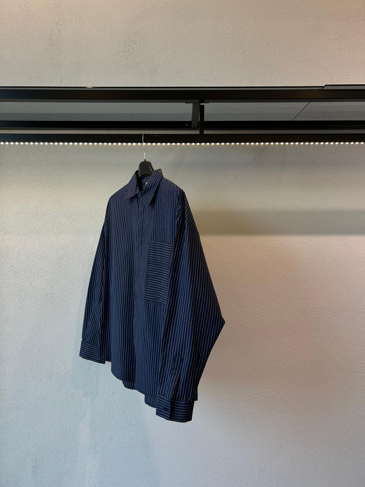 CAMICIA RIGATA OVERSIZE IN COTONE - 1612