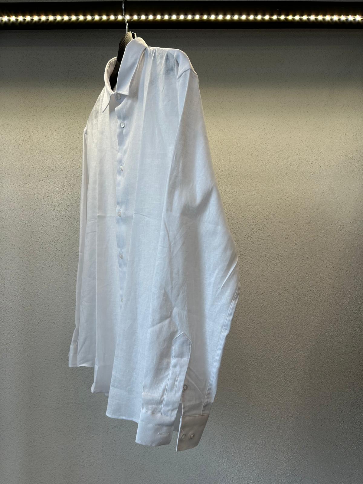 CAMICIA OVERSIZE IN LINO TINTA UNITA - 1151