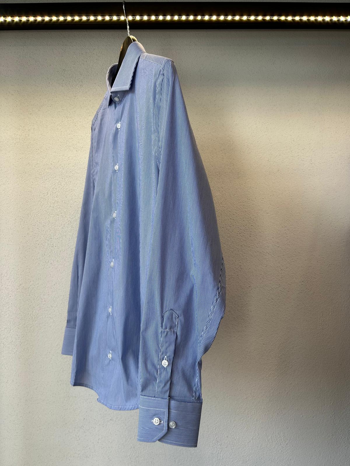 CAMICIA CLASSICA IN COTONE RIGA STRETTA - 1075