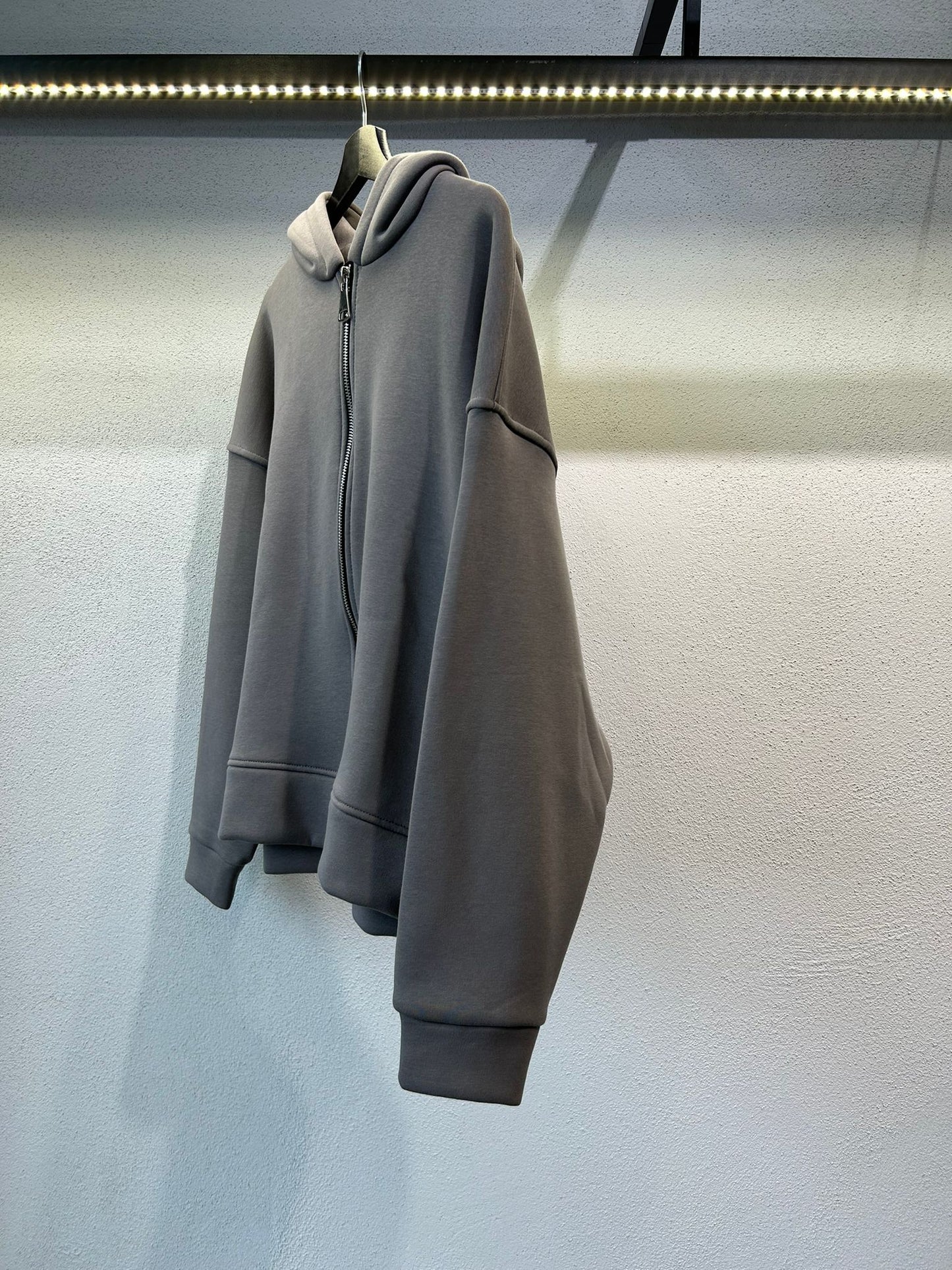 FELPA OVERSIZE CON ZIP E CAPPUCCIO - 1233