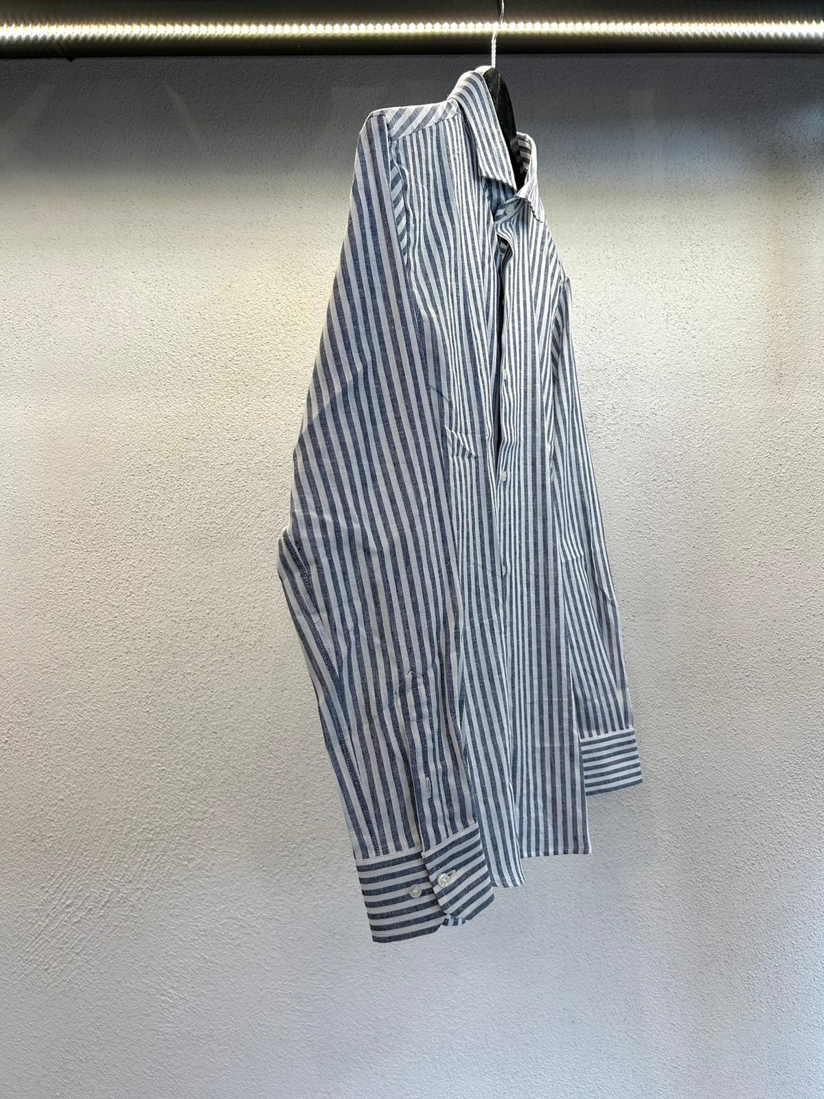 CAMICIA REGULAR IN LINO FANTASIA RIGA - 1117