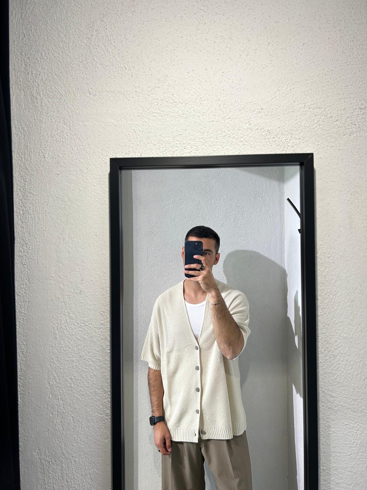 CARDIGAN IN FILO MANICA CORTA - 1642