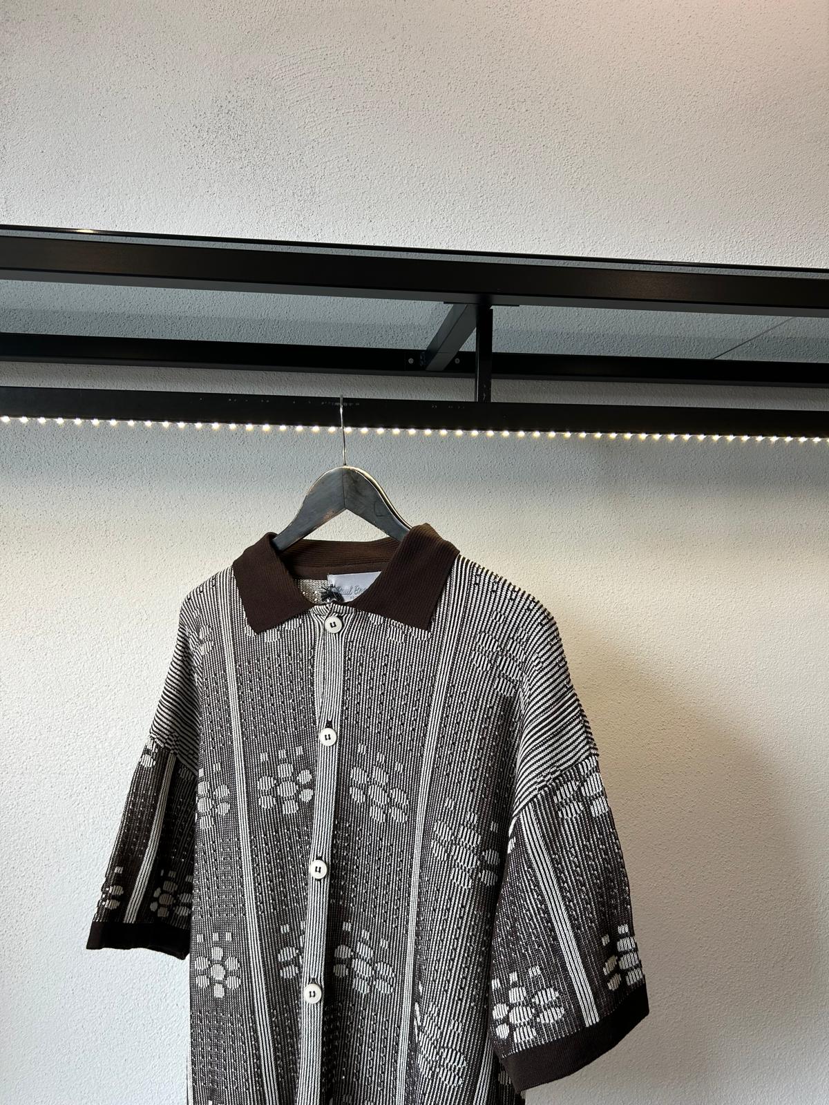 CARDIGAN COLLO POLO CON TRAMA - 1339