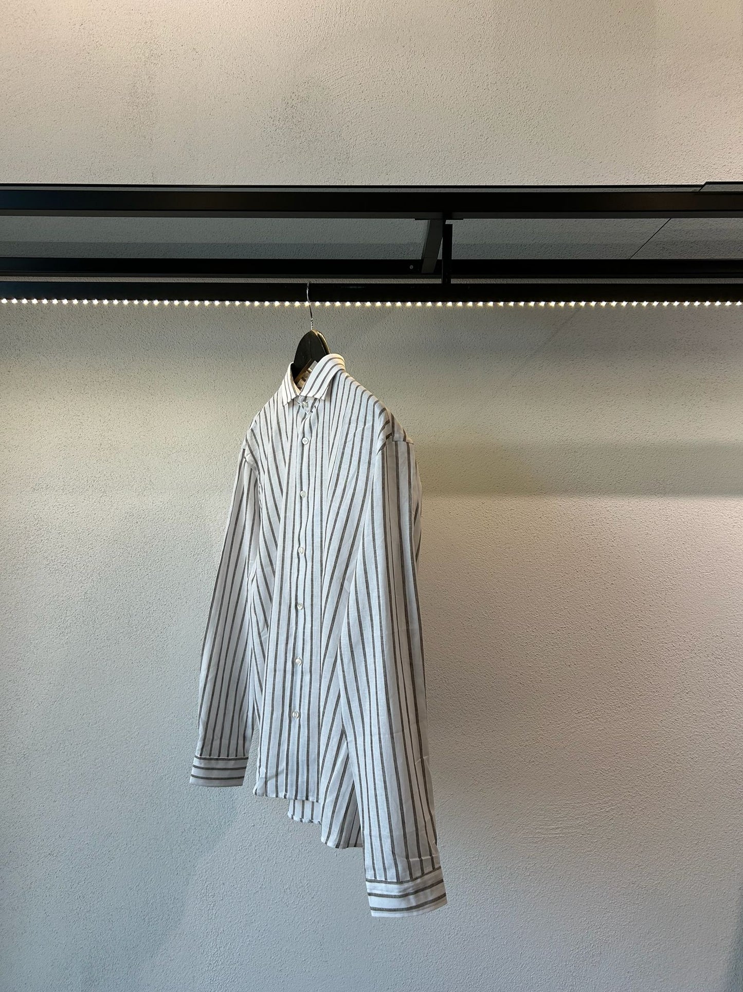 CAMICIA OVER IN LINO RIGA LARGA - 1667