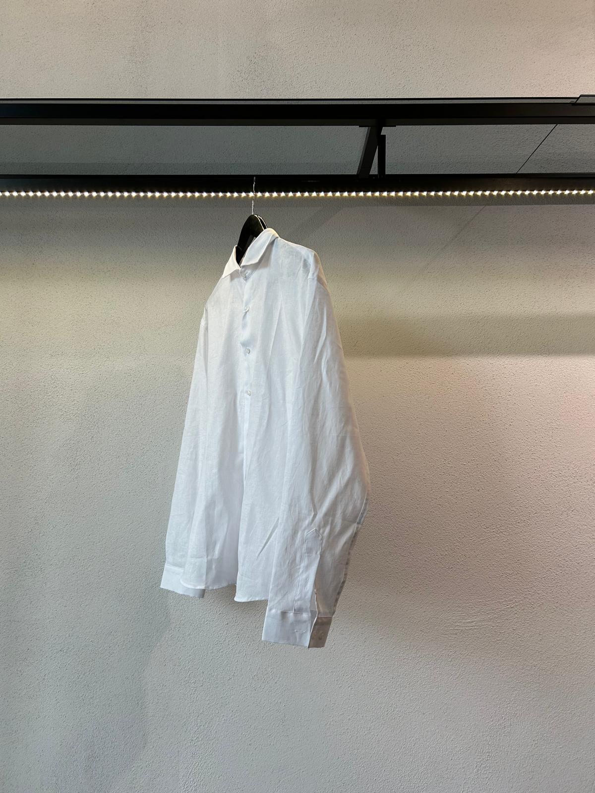 CAMICIA OVERSIZE IN LINO TINTA UNITA - 1720