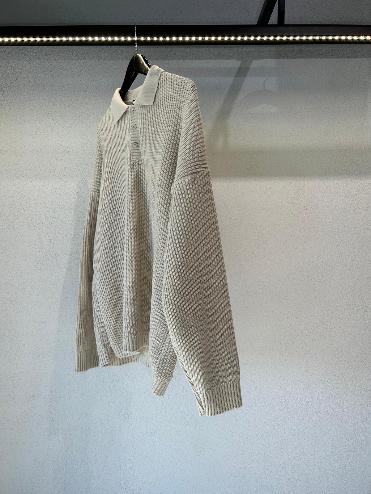 MAGLIONE POLO OVERSIZE CON BOTTONI - 1259