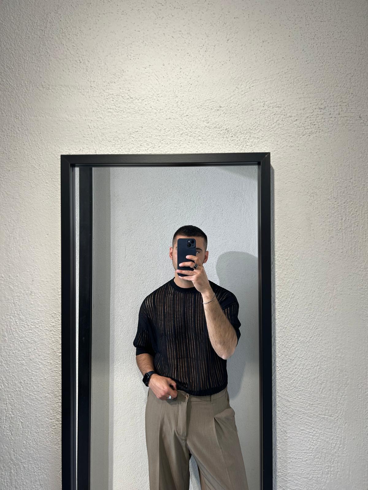 MAGLIA IN FILO A COSTE TRAFORATA - 1657