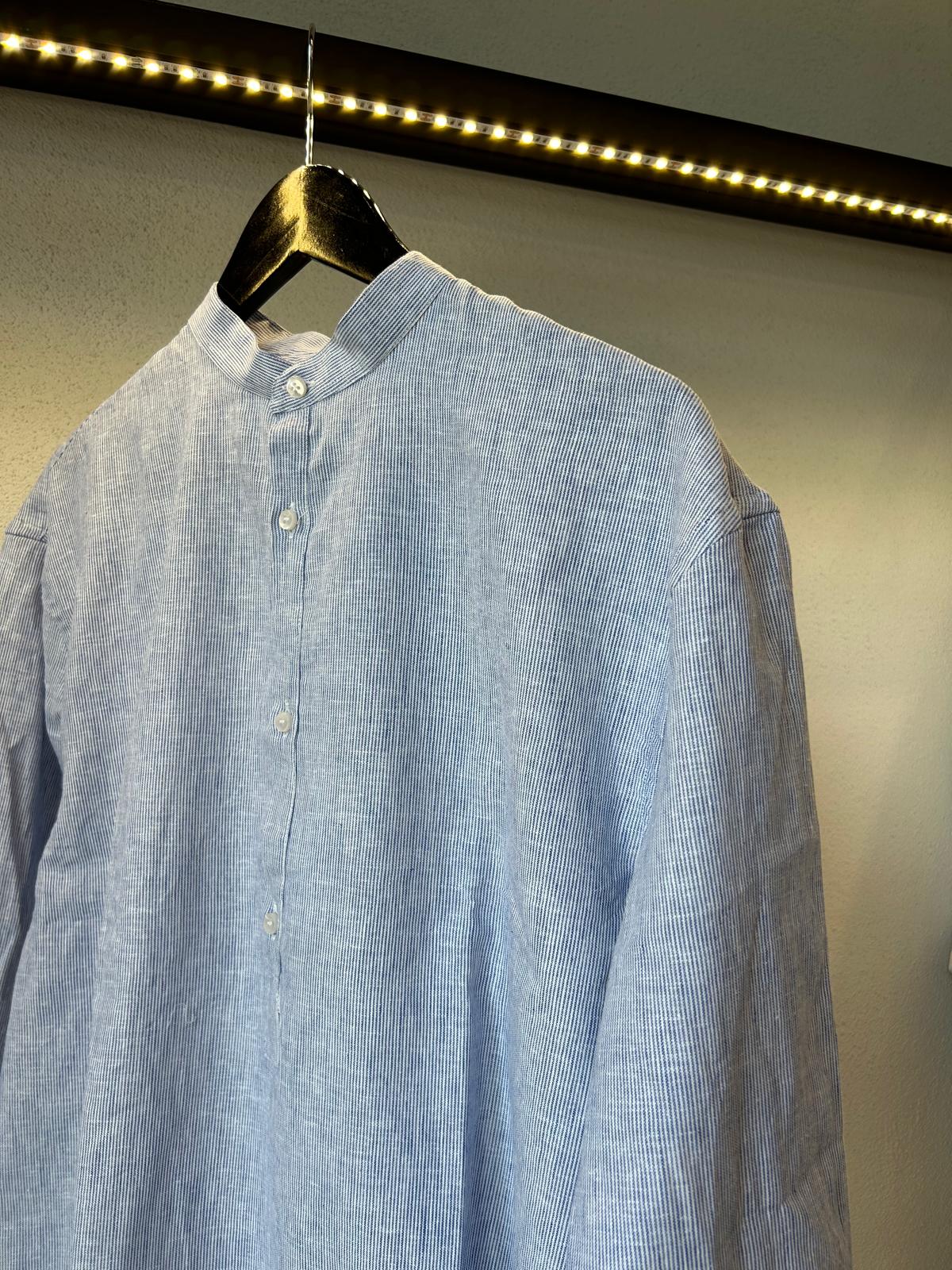 CAMICIA SERAFINO OVERSIZE FANTASIA RIGA SOTTILE - 1169