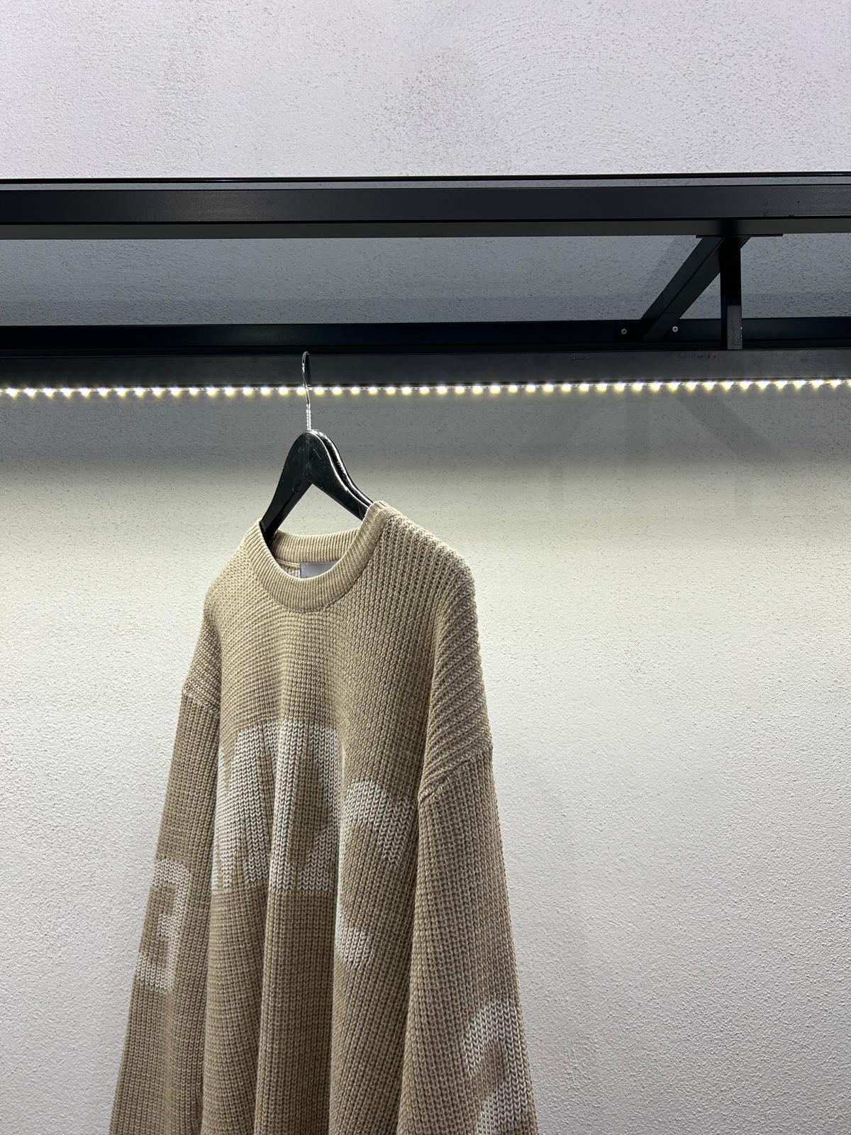PULLOVER IN LANA CON STAMPA E ABRASIONI - 1254