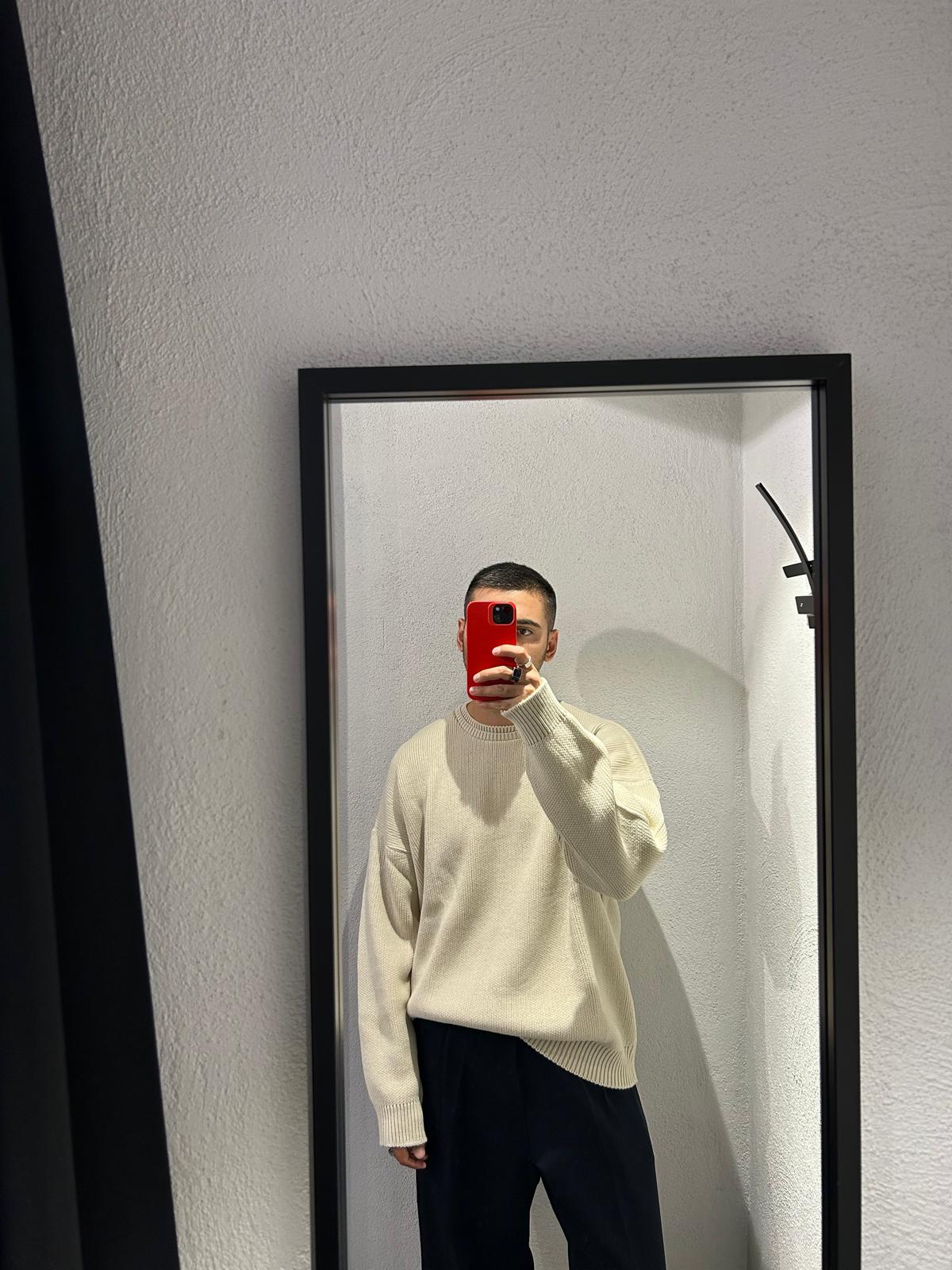 MAGLIONE OVERSIZE CON DOPPIO COLLO - 1255