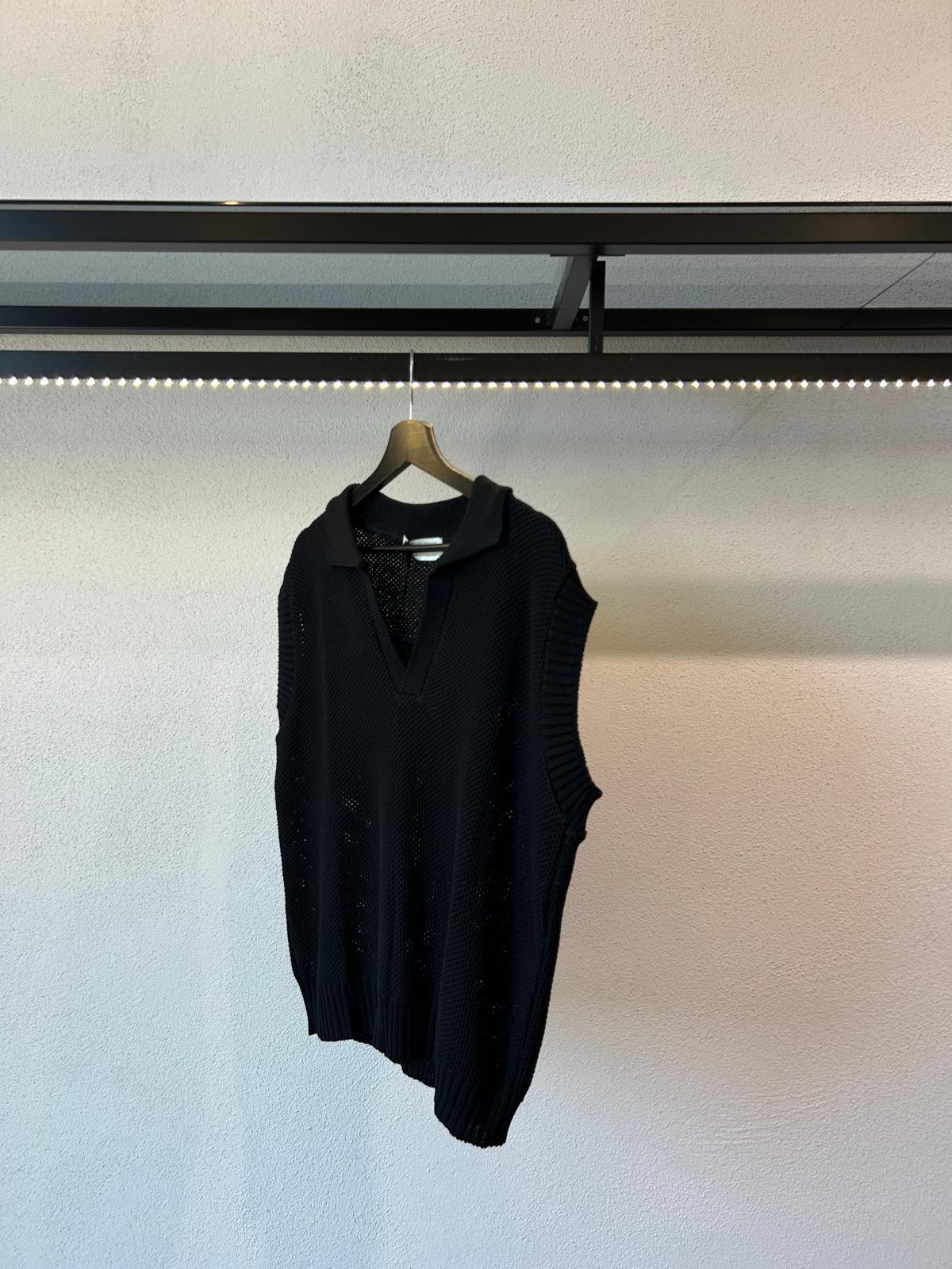 GILET IN FILO COLLO POLO - 1635