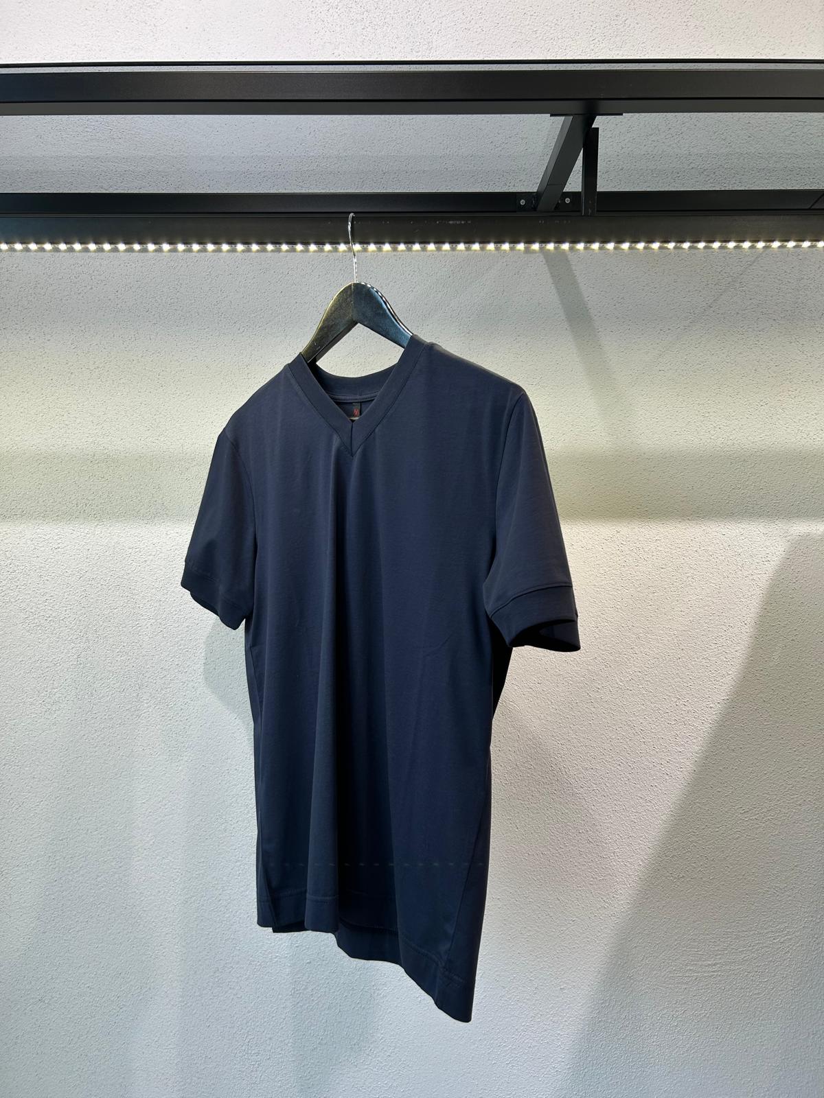 T SHIRT IN FILO DI SCOZIA SCOLLO A V - 1361