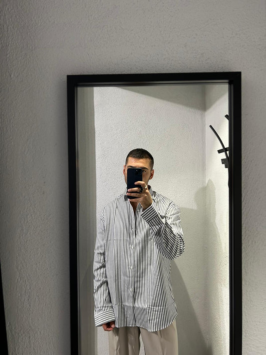 CAMICIA RIGATA OVERSIZE IN COTONE - 1522