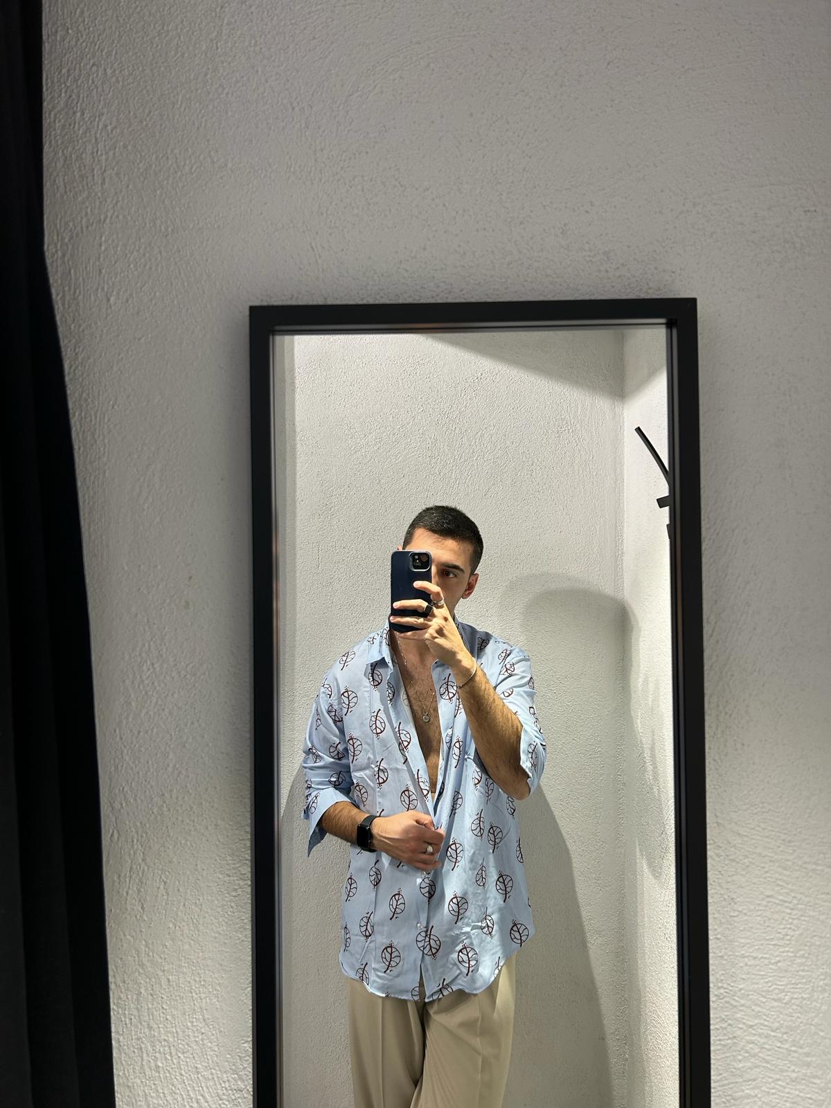 CAMICIA OVERSIZE IN VISCOSA FANTASIA - 1059