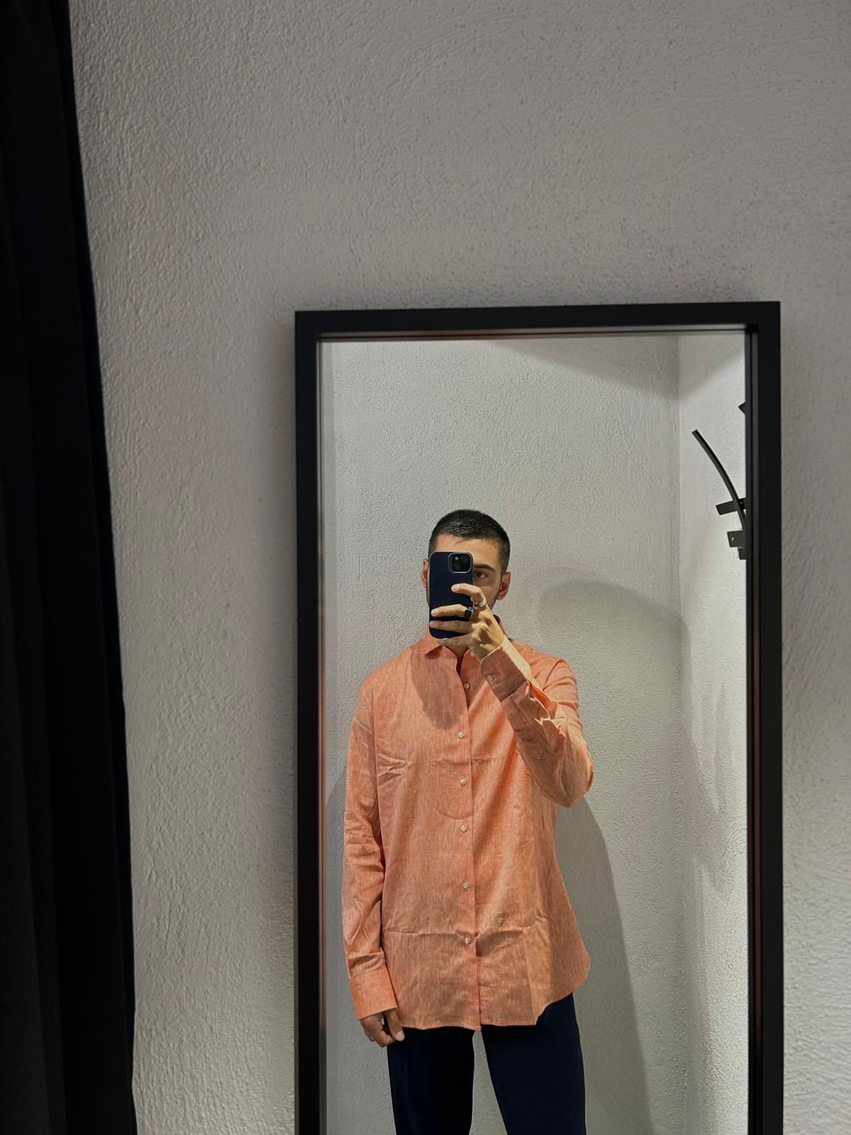 CAMICIA REGULAR IN LINO COLLO FRANCESE - 1118