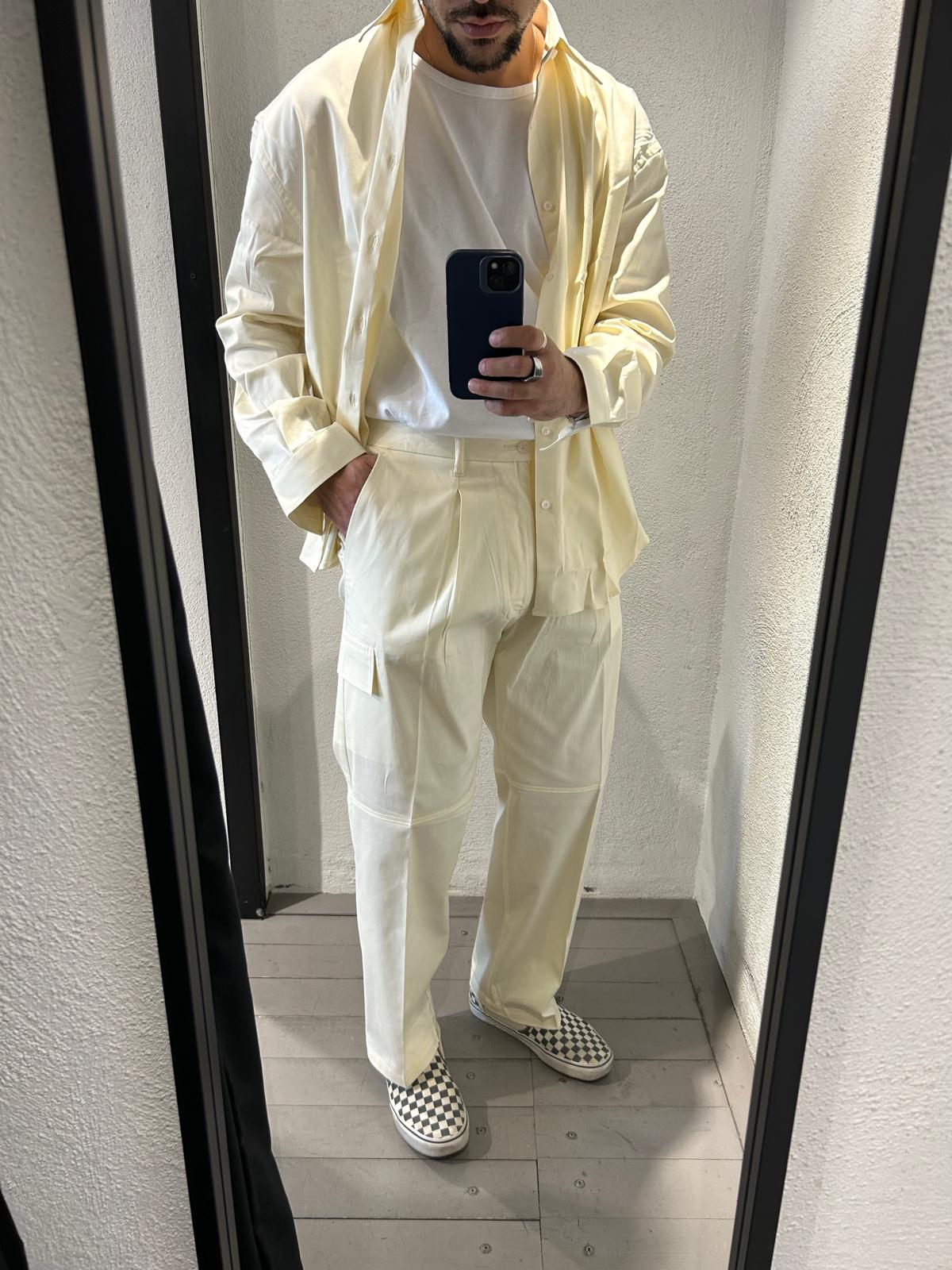 PANTALONE CARGO ROUND IN GABARDINA - 1356