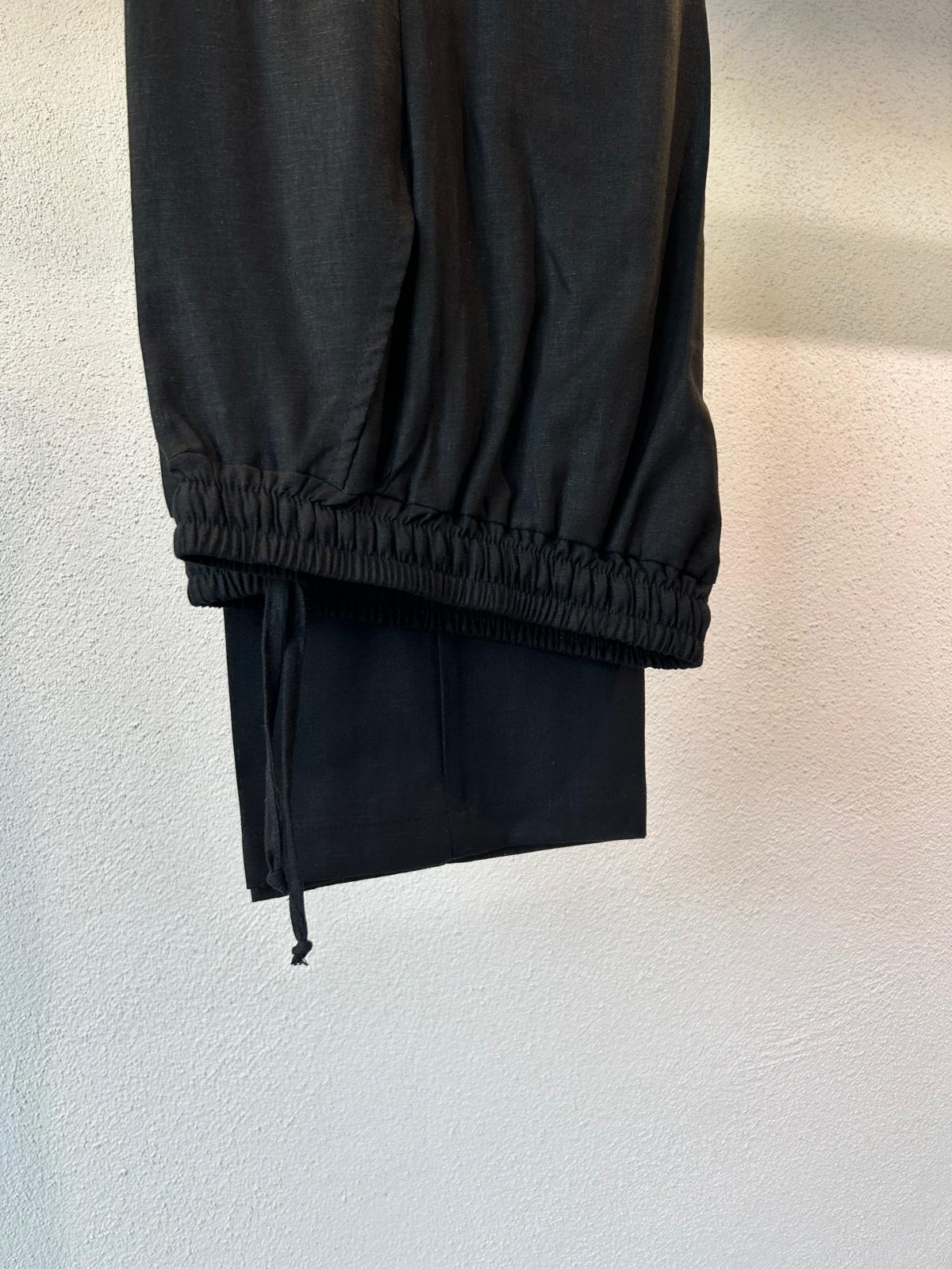 JOGGER FONDO COMODO IN MISTO LINO - 1717