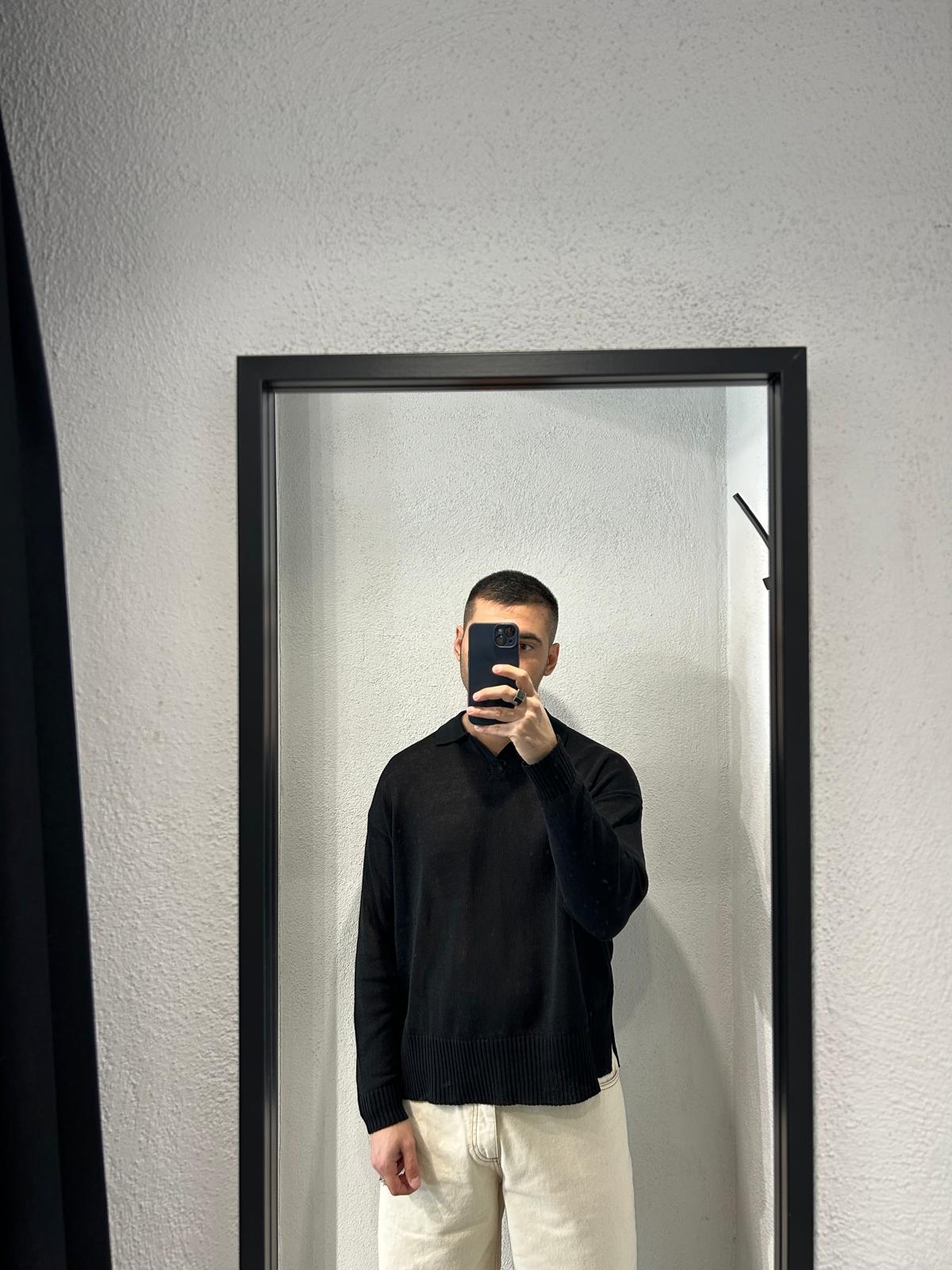 POLO M/L CROP IN FILO CON SPACCHI - 1600