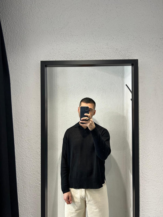 POLO M/L CROP IN FILO CON SPACCHI - 1600