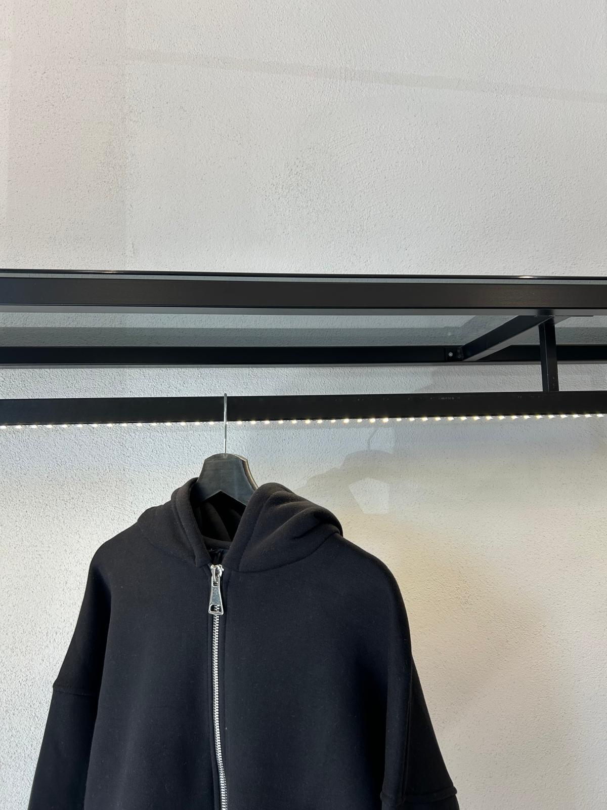 FELPA OVERSIZE CON ZIP E CAPPUCCIO - 1233