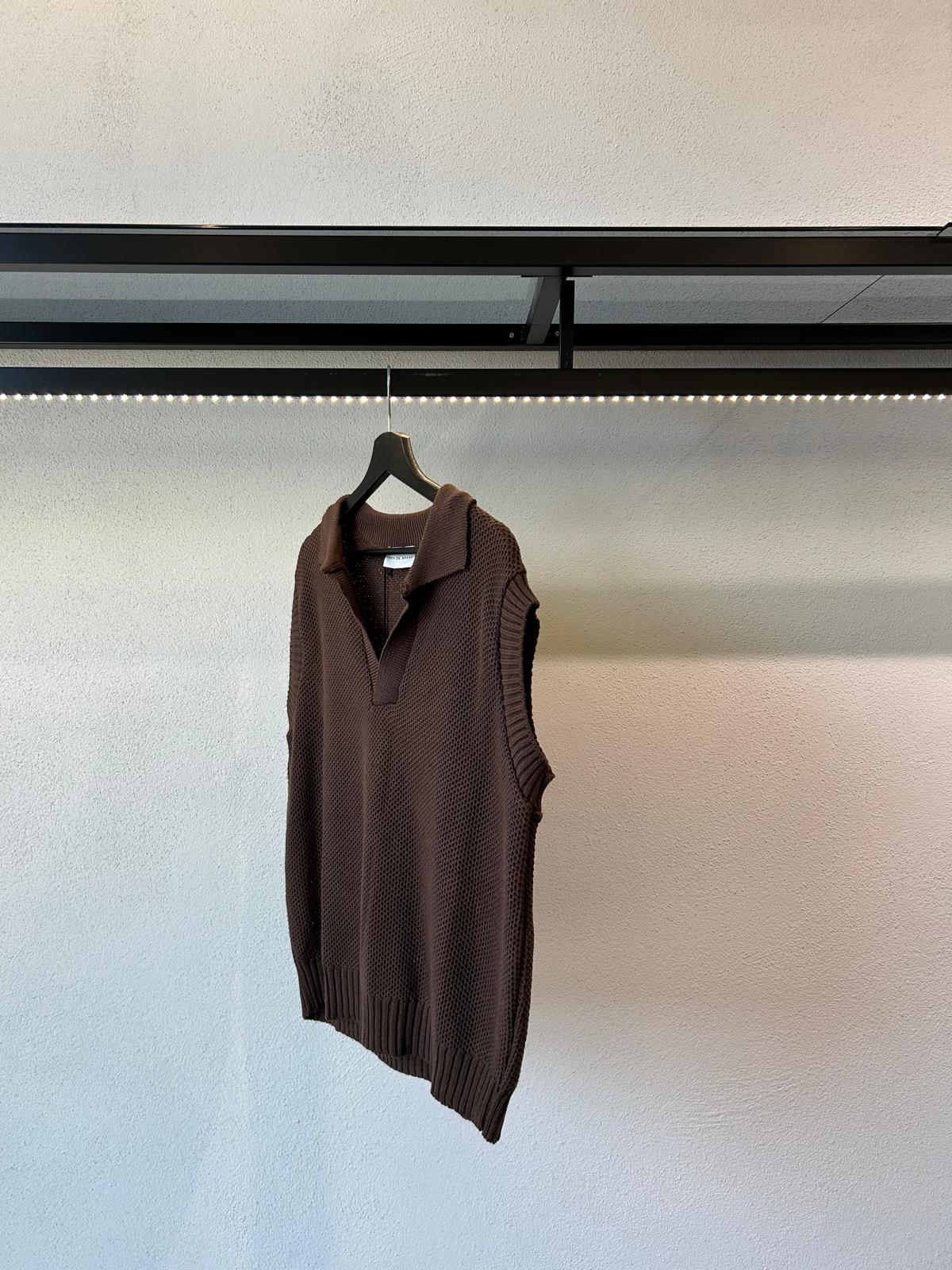 GILET IN FILO COLLO POLO - 1635