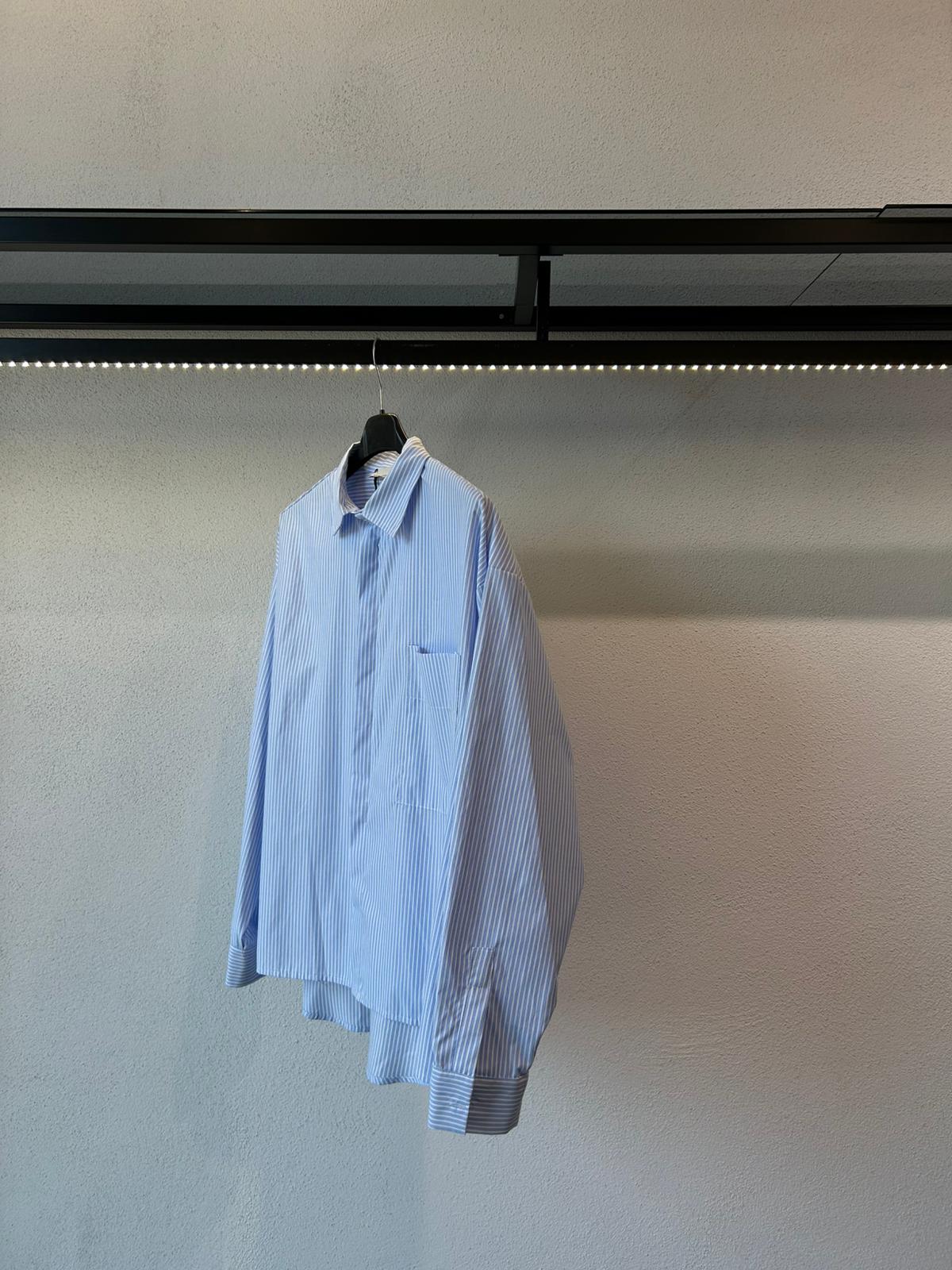 CAMICIA RIGATA OVERSIZE IN COTONE - 1612