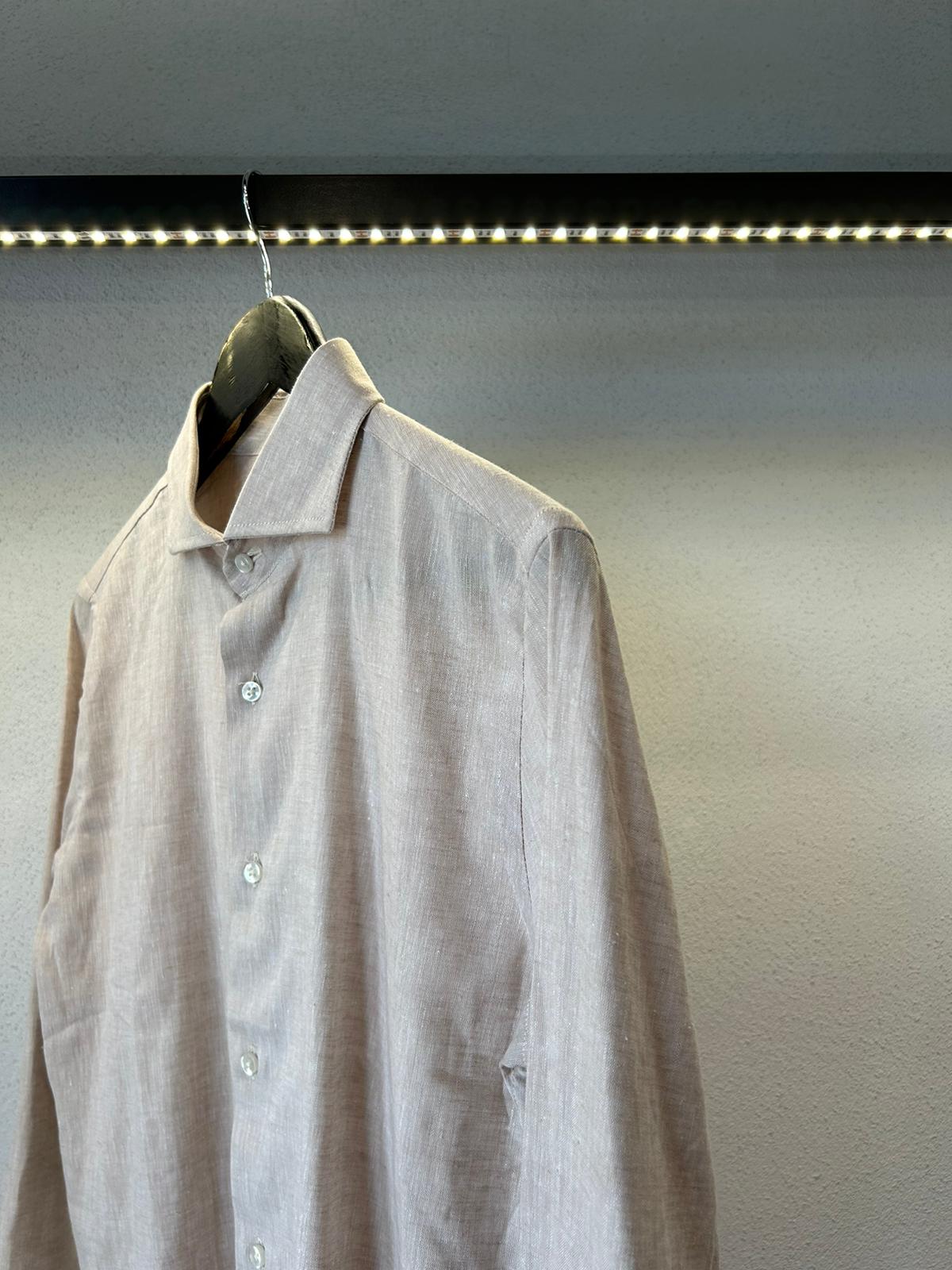 CAMICIA REGULAR IN LINO COLLO FRANCESE - 1118
