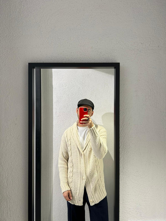 CARDIGAN SCIALLATO CON TRAMA - 1548