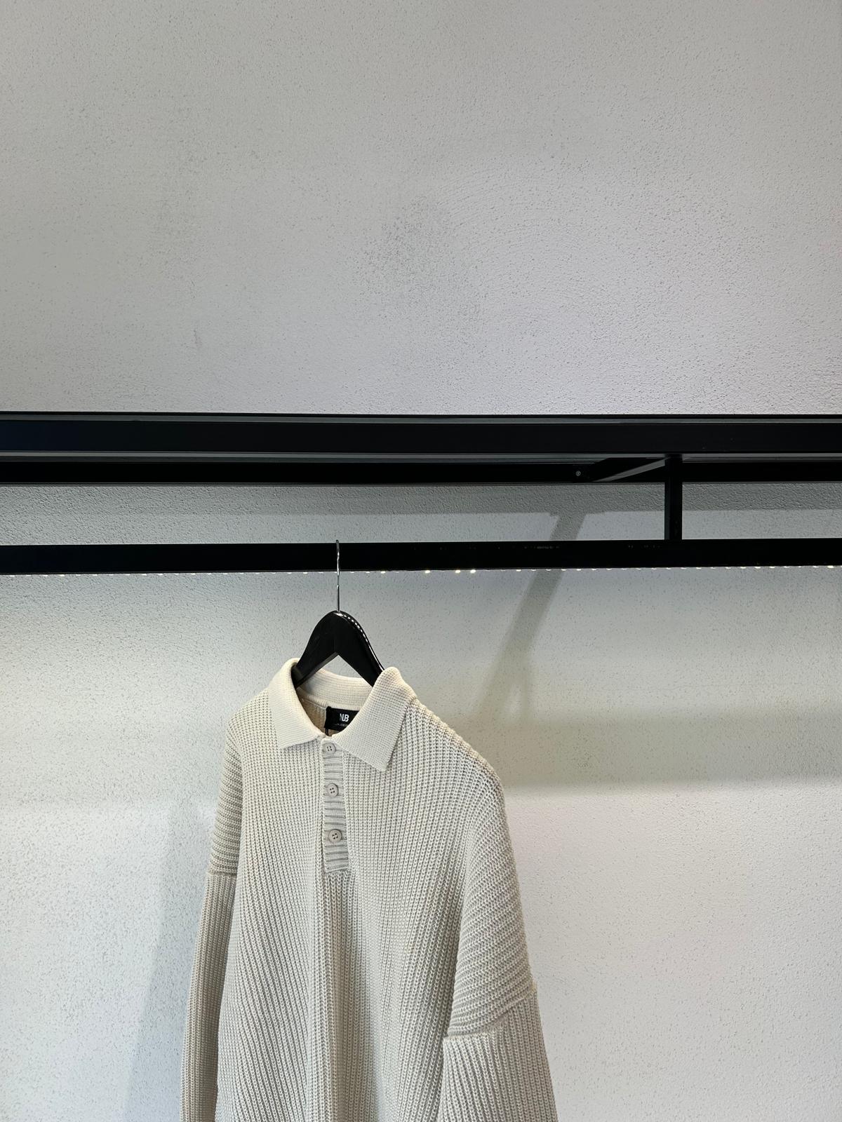 MAGLIONE POLO OVERSIZE CON BOTTONI - 1259