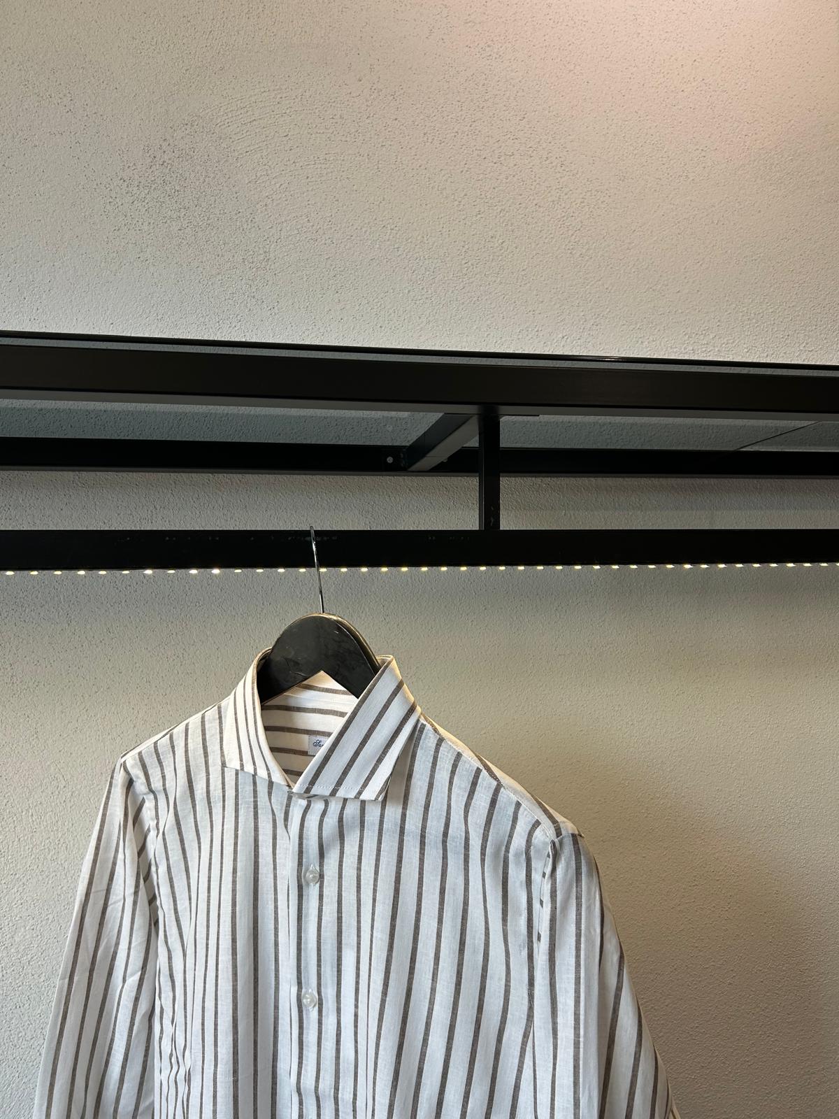 CAMICIA REGULAR IN LINO COLLO FRANCESE - 1392