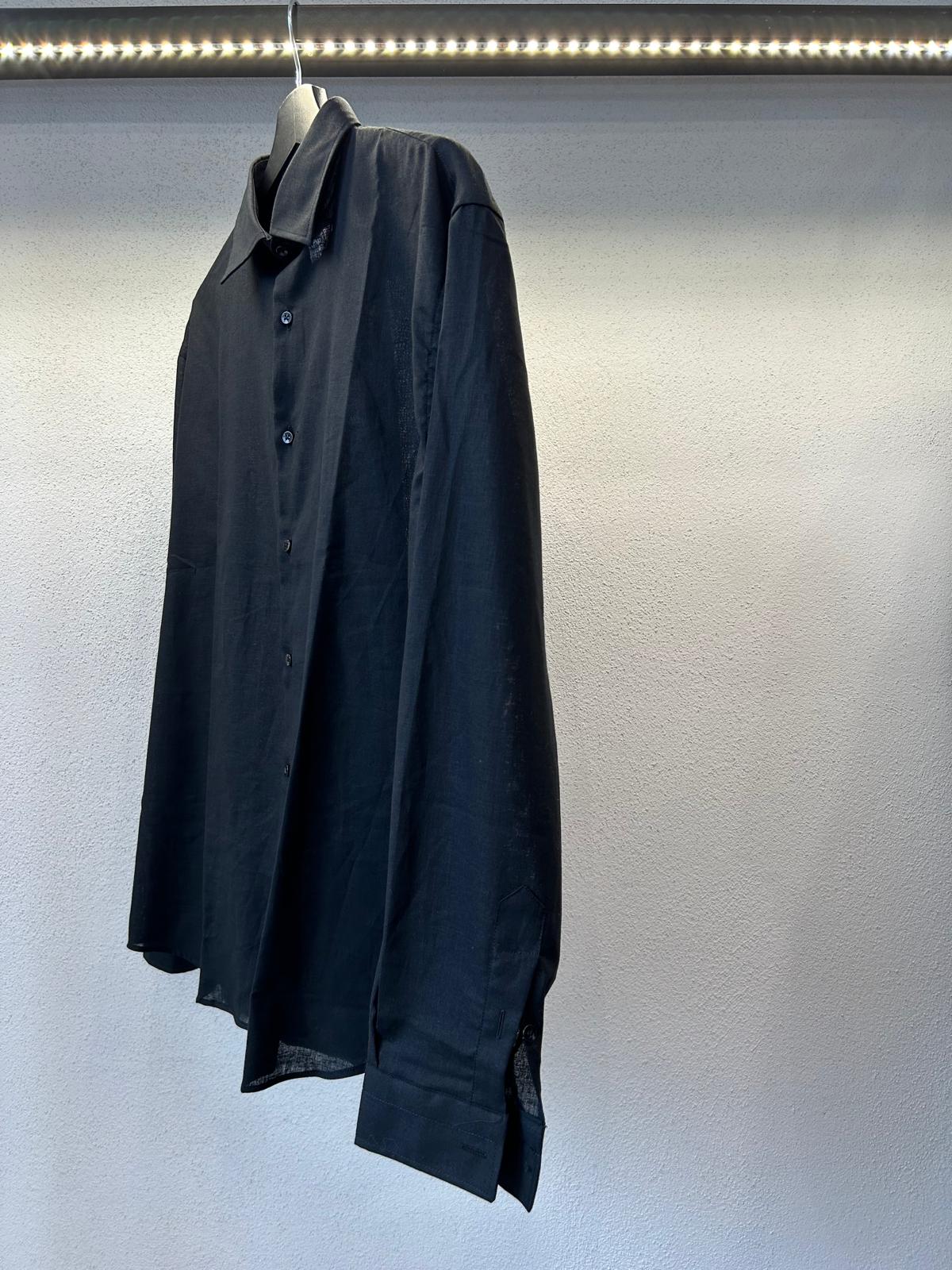CAMICIA OVERSIZE IN LINO TINTA UNITA - 1151