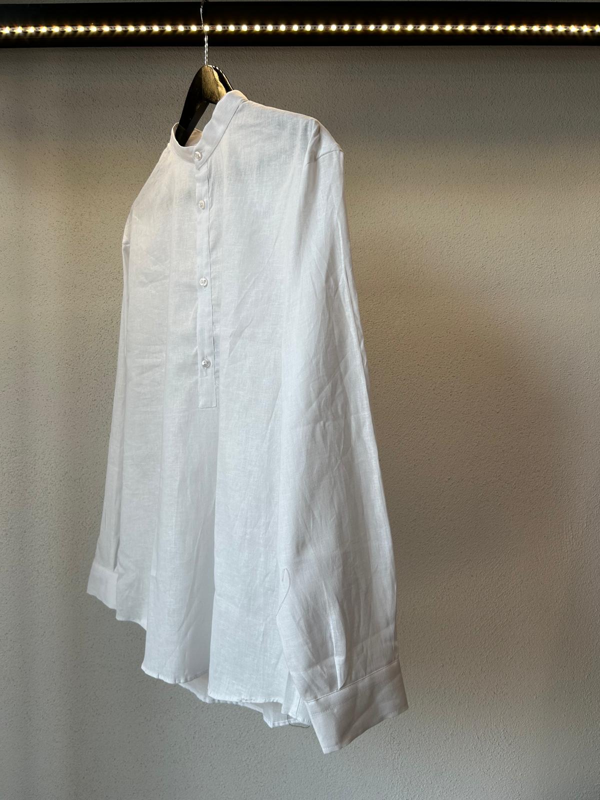 CAMICIA SERAFINO IN LINO COLLO PISTAGNA - 1168