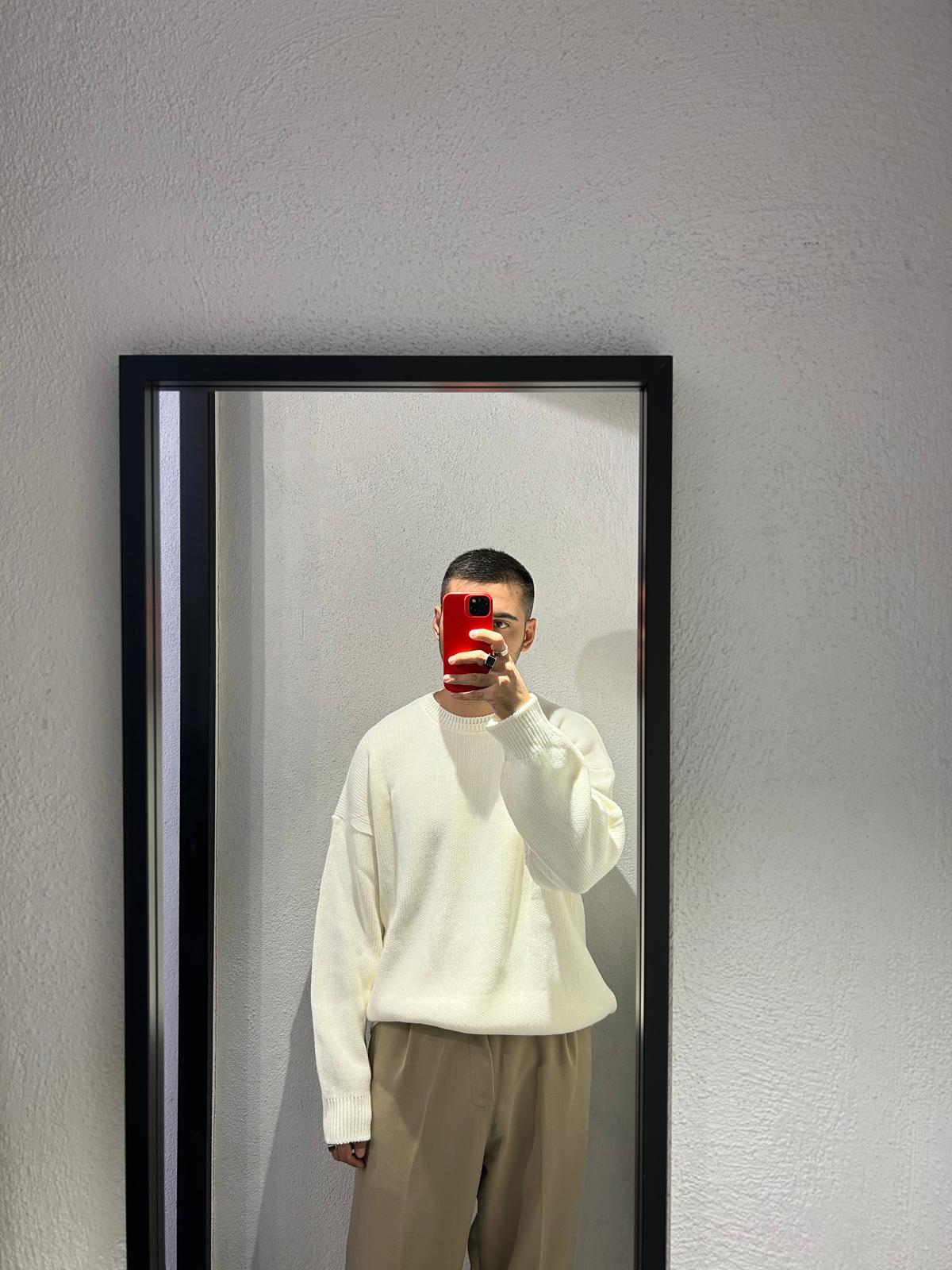 MAGLIONE OVERSIZE CON DOPPIO COLLO - 1255