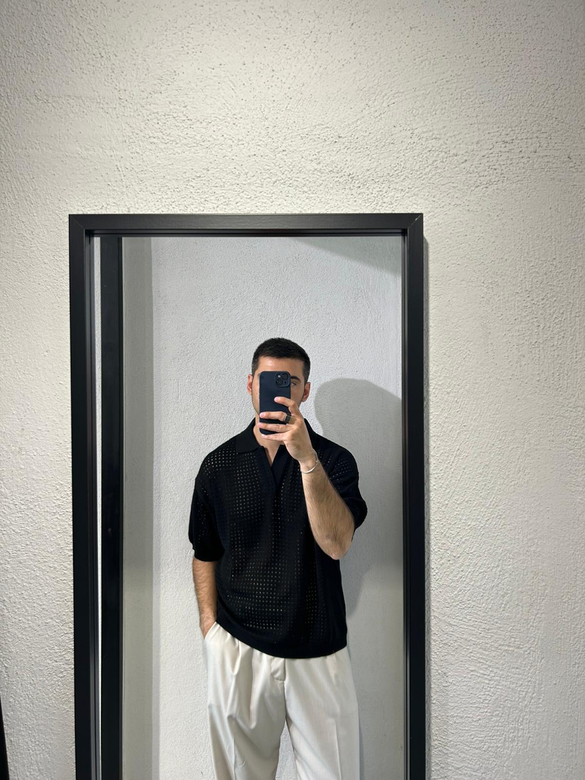 POLO IN FILO TRAFORATA - 1640