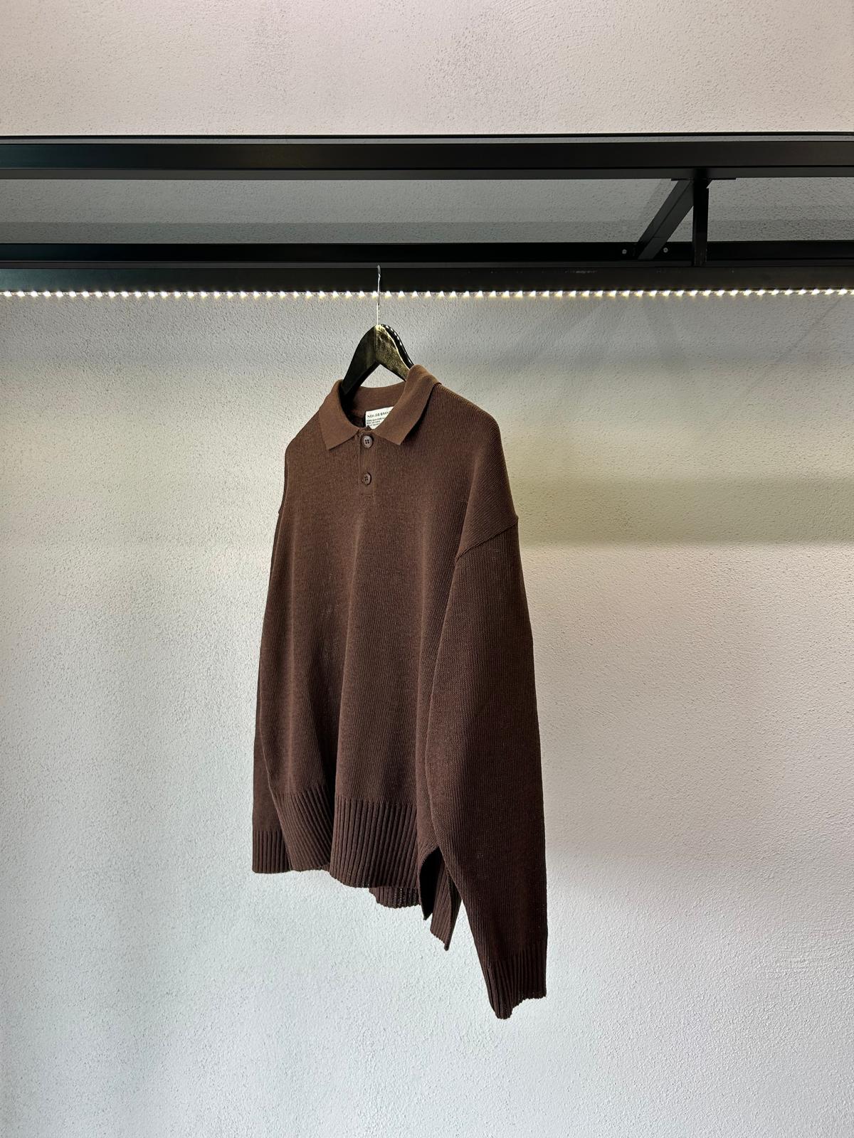 POLO M/L CROP IN FILO CON SPACCHI - 1600