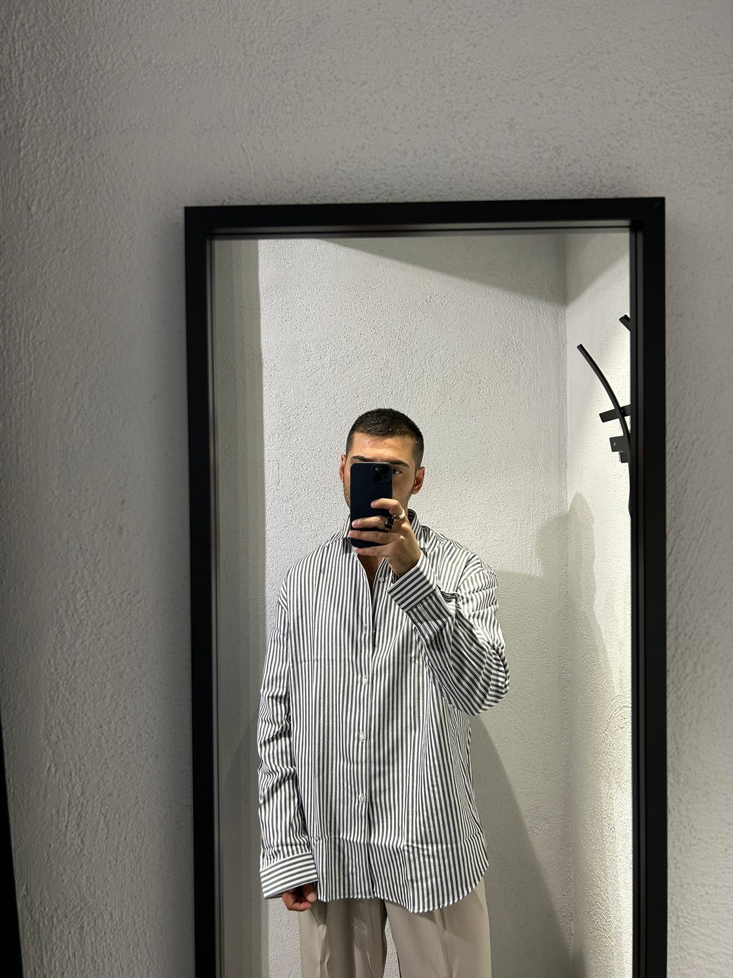 CAMICIA RIGATA OVERSIZE IN COTONE - 1523